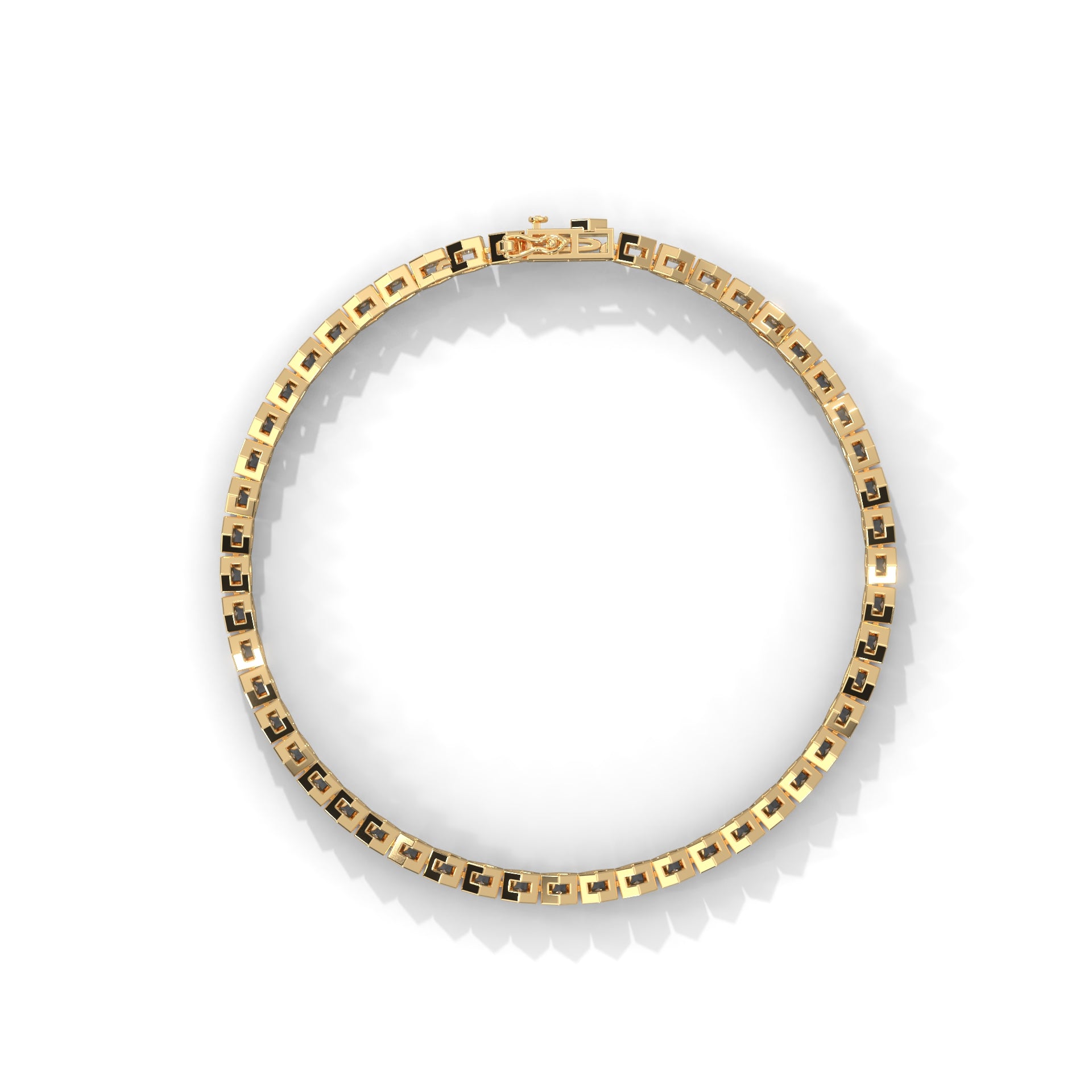 Hexagon Shape Pressure Setting Lab Grown Diamond Bracelet