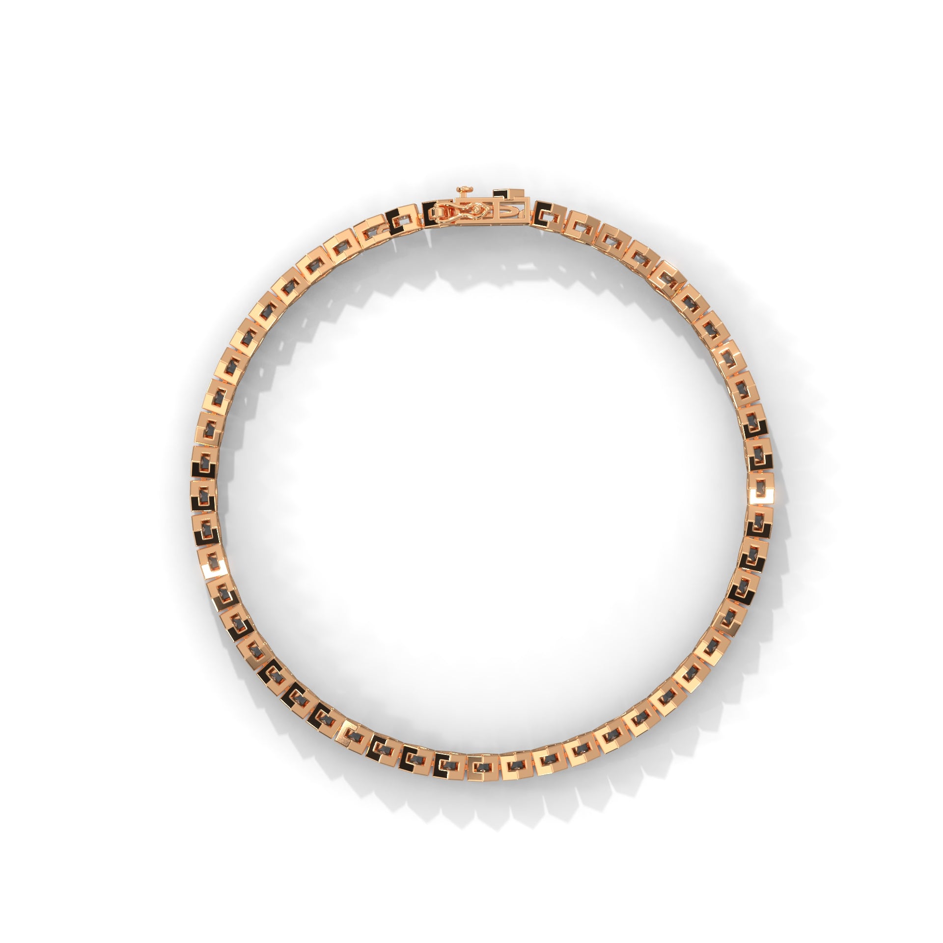 Hexagon Shape Pressure Setting Lab Grown Diamond Bracelet