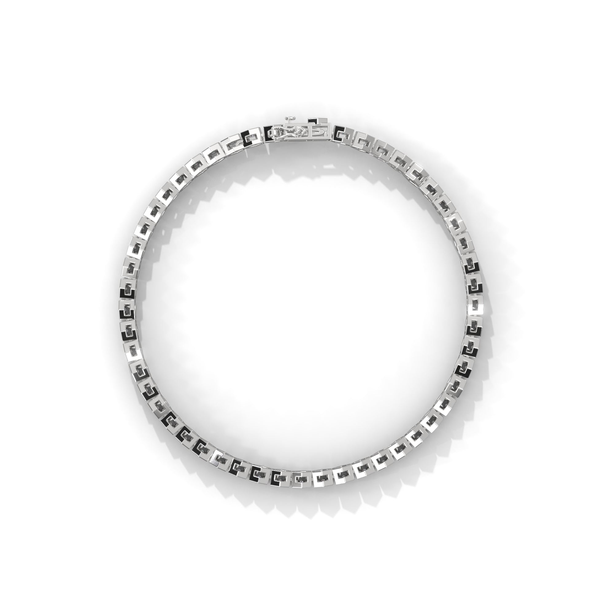 Hexagon Shape Pressure Setting Lab Grown Diamond Bracelet