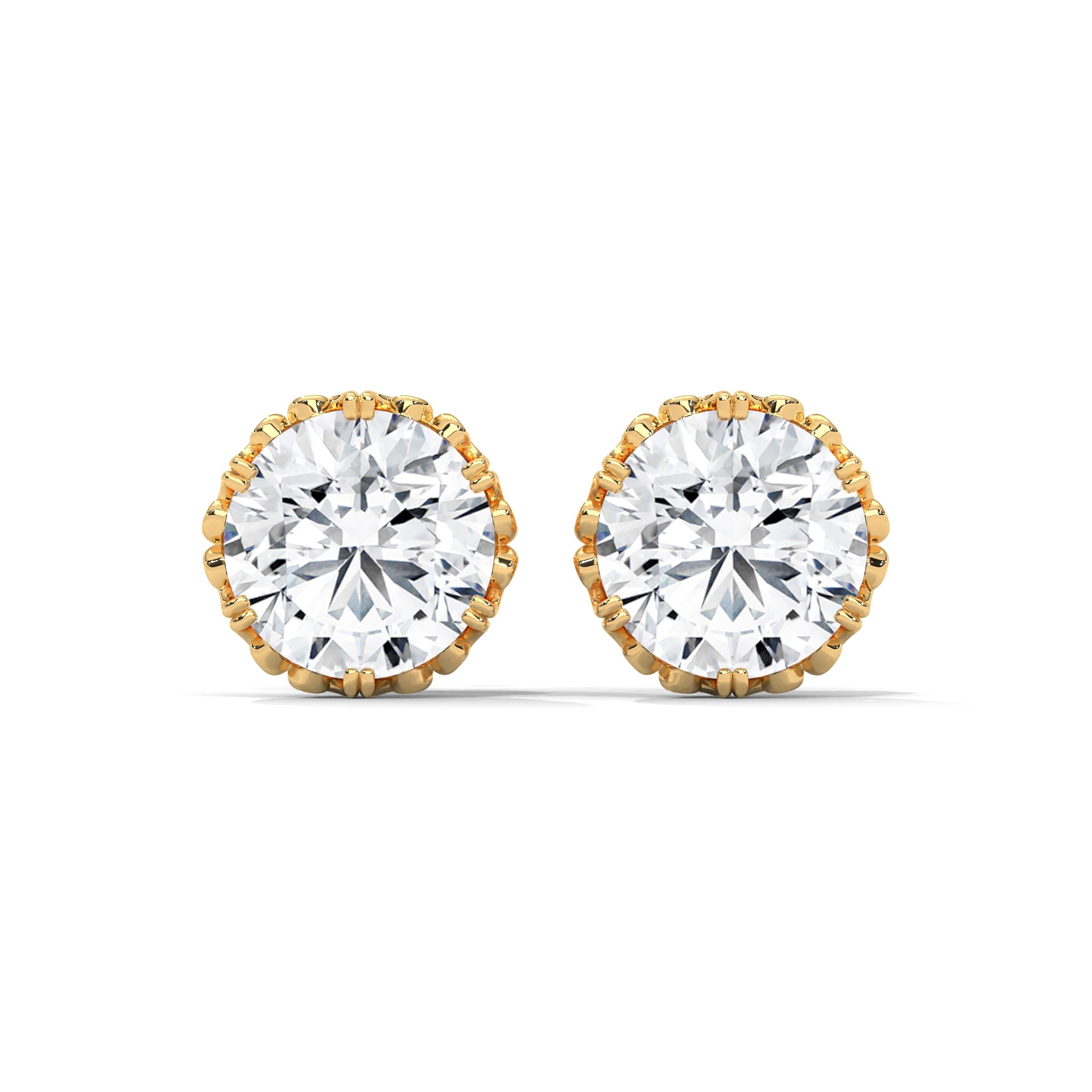 0.80 CARAT FLORAL GLORY ROUND CUT SOLITAIRE STUDS