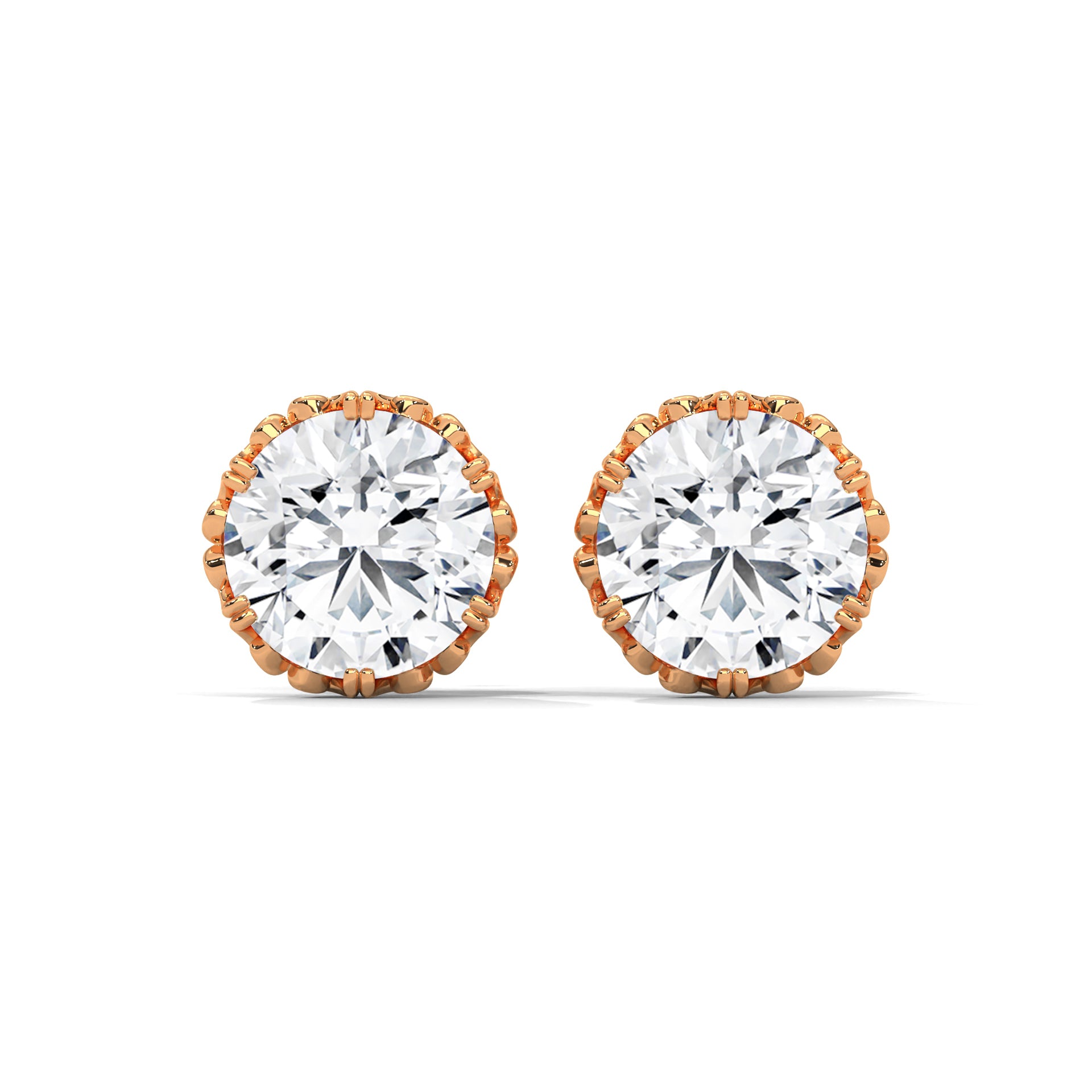 0.80 CARAT FLORAL GLORY ROUND CUT SOLITAIRE STUDS