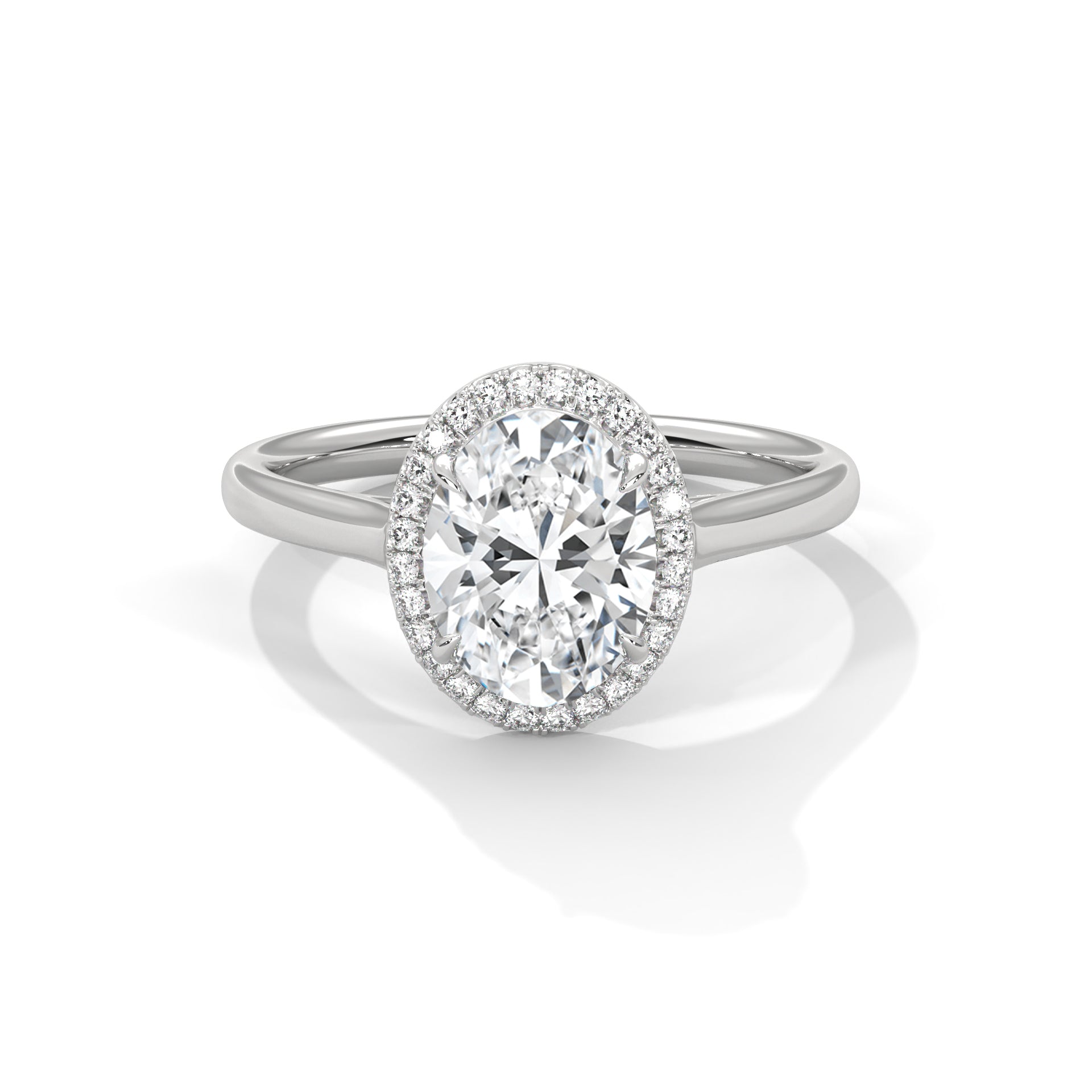 2 CARAT LAB GROWN DIAMOND OVAL SHAPE WITH HALO ENDLESS RING