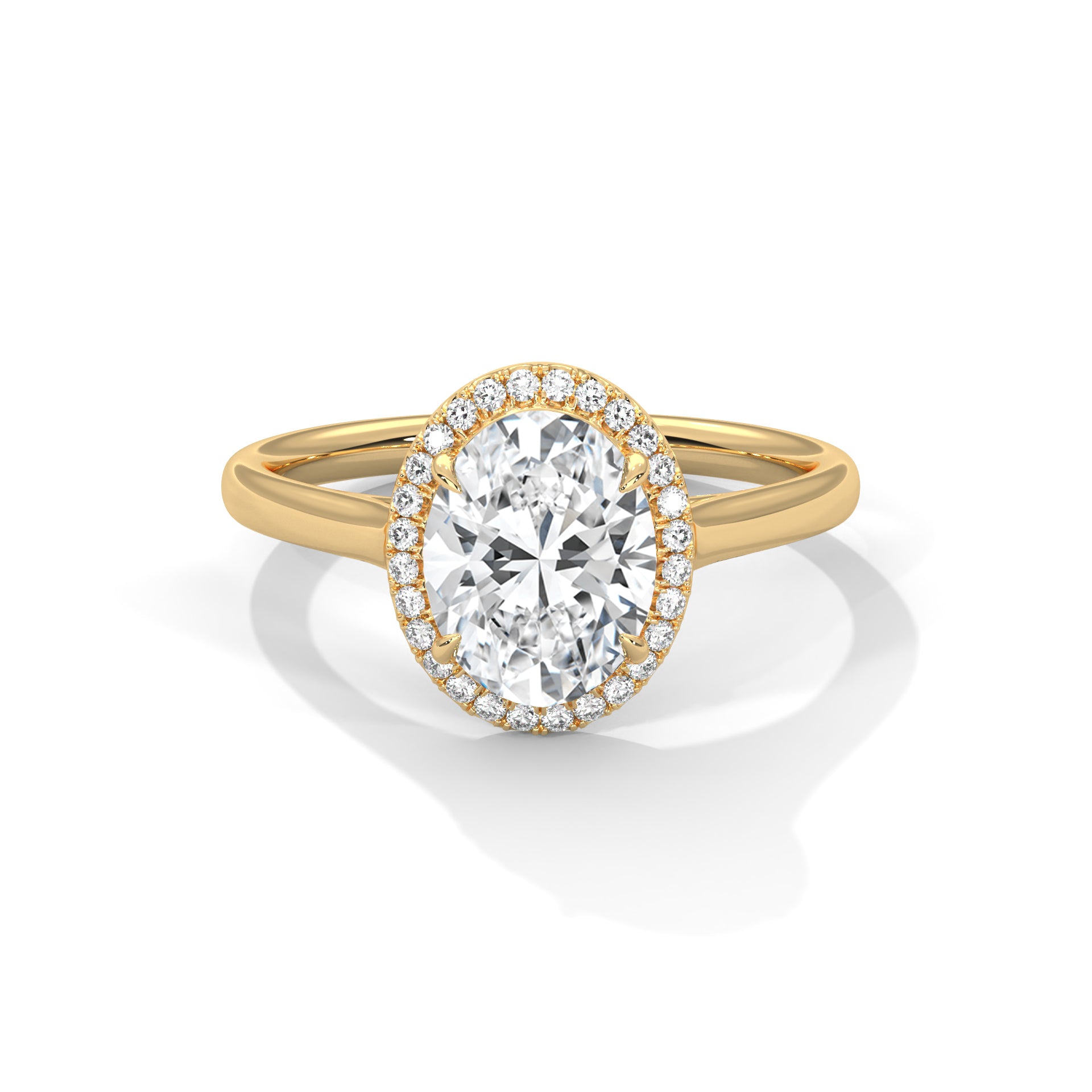 2 CARAT LAB GROWN DIAMOND OVAL SHAPE WITH HALO ENDLESS RING