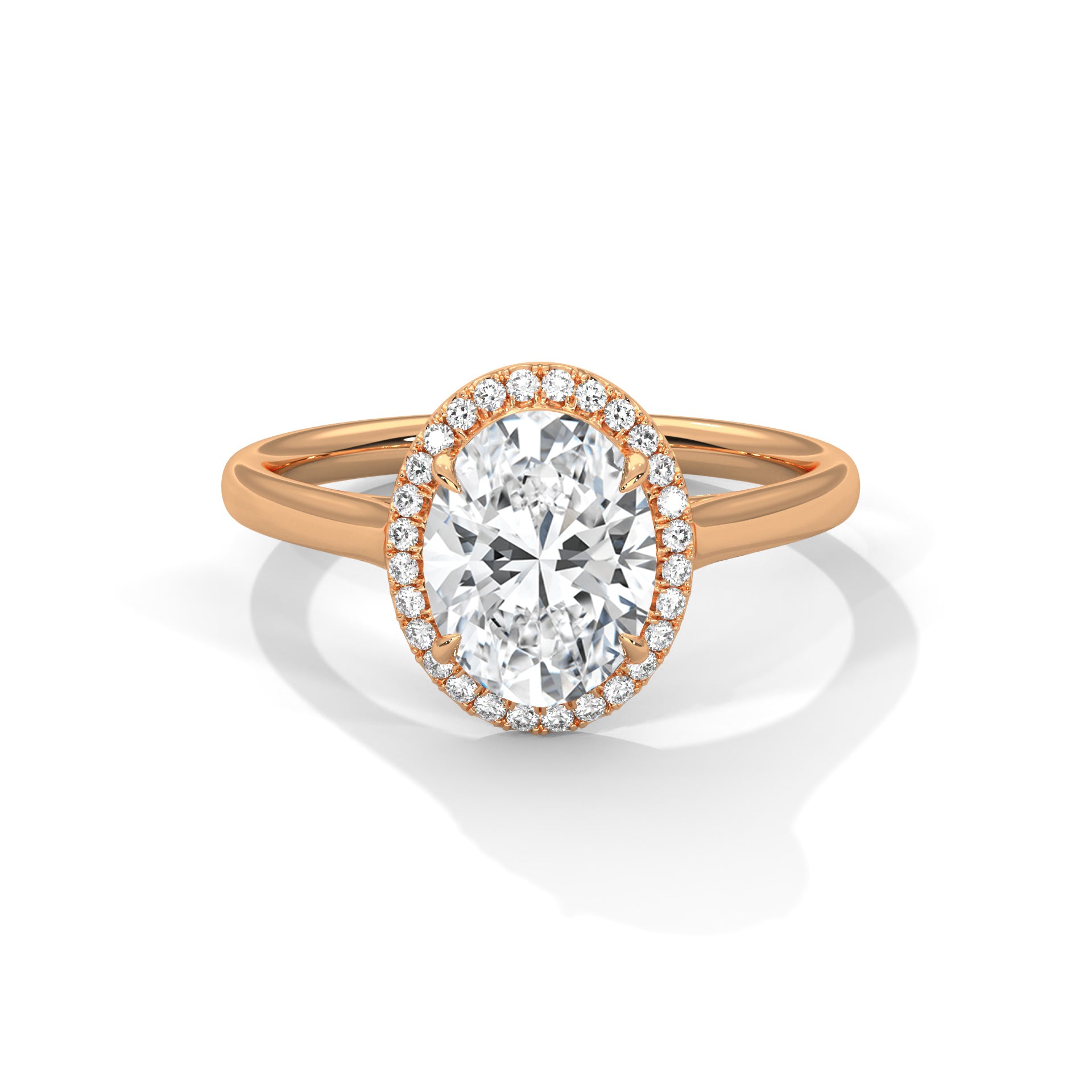 2 CARAT LAB GROWN DIAMOND OVAL SHAPE WITH HALO ENDLESS RING