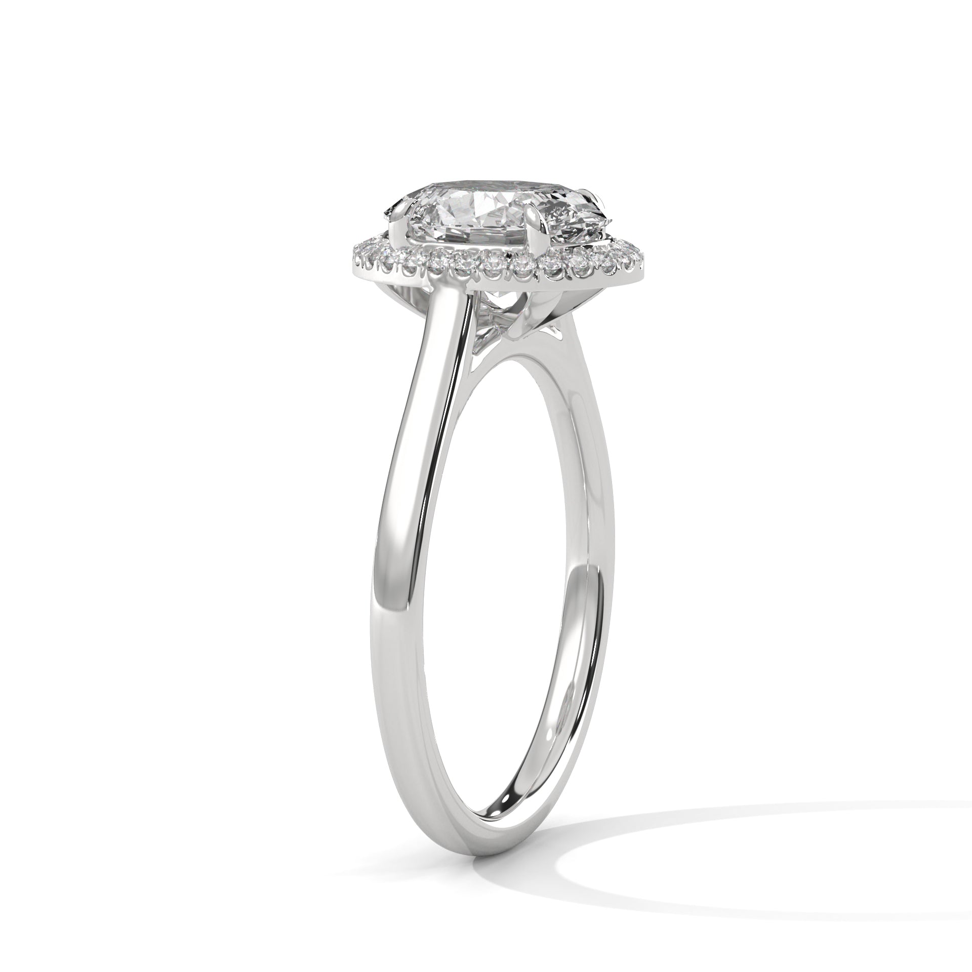 2 CARAT LAB GROWN DIAMOND OVAL SHAPE WITH HALO ENDLESS RING