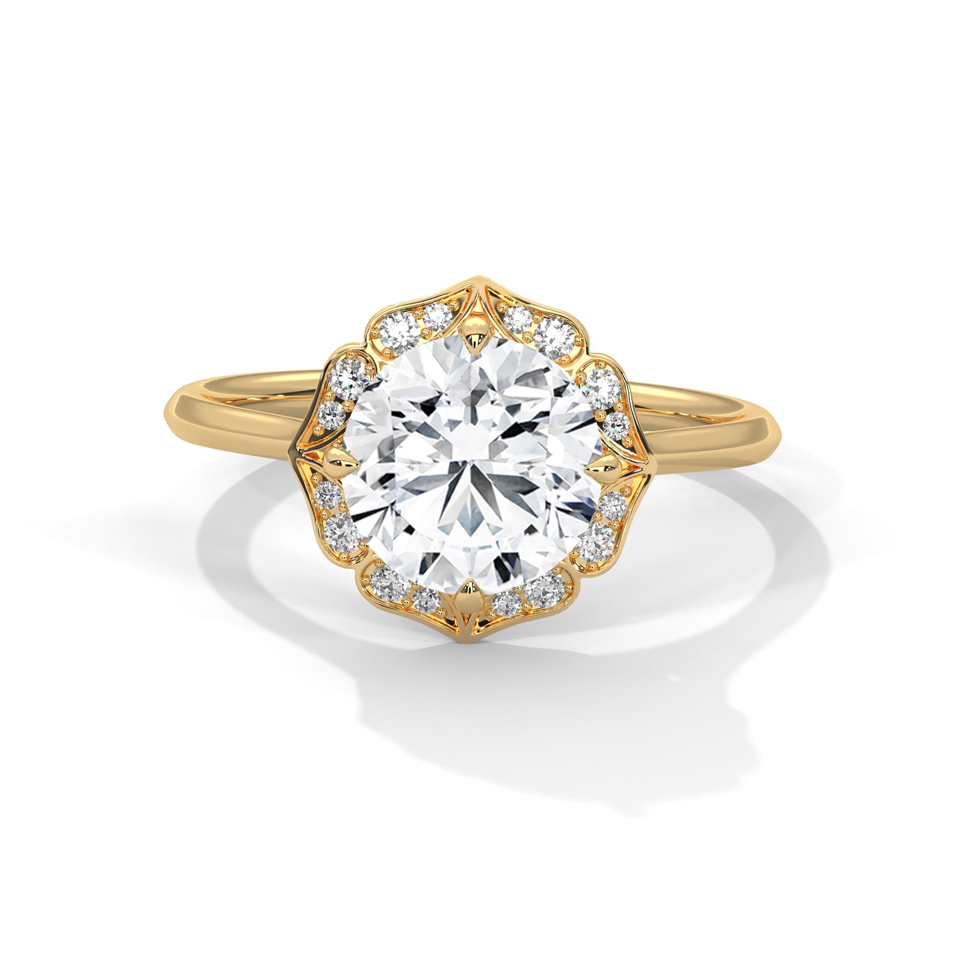 1 CARAT VINTAGE LAB GROWN SOLITAIRE ENGAGEMENT RING