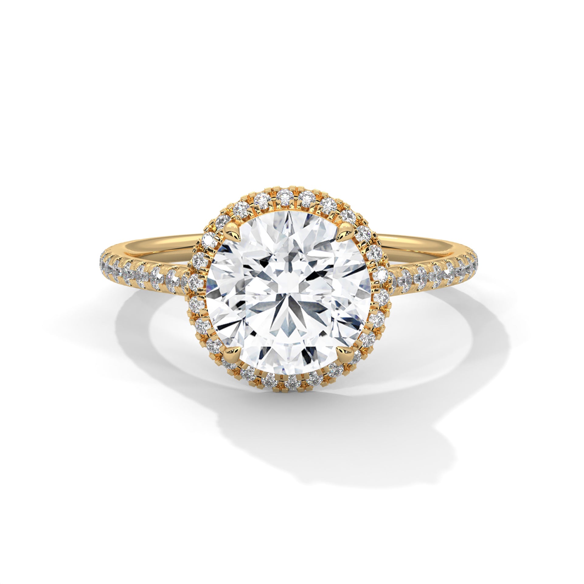 1.5 carat Labgrown Diamond Round shape WITH HALO Endless Ring