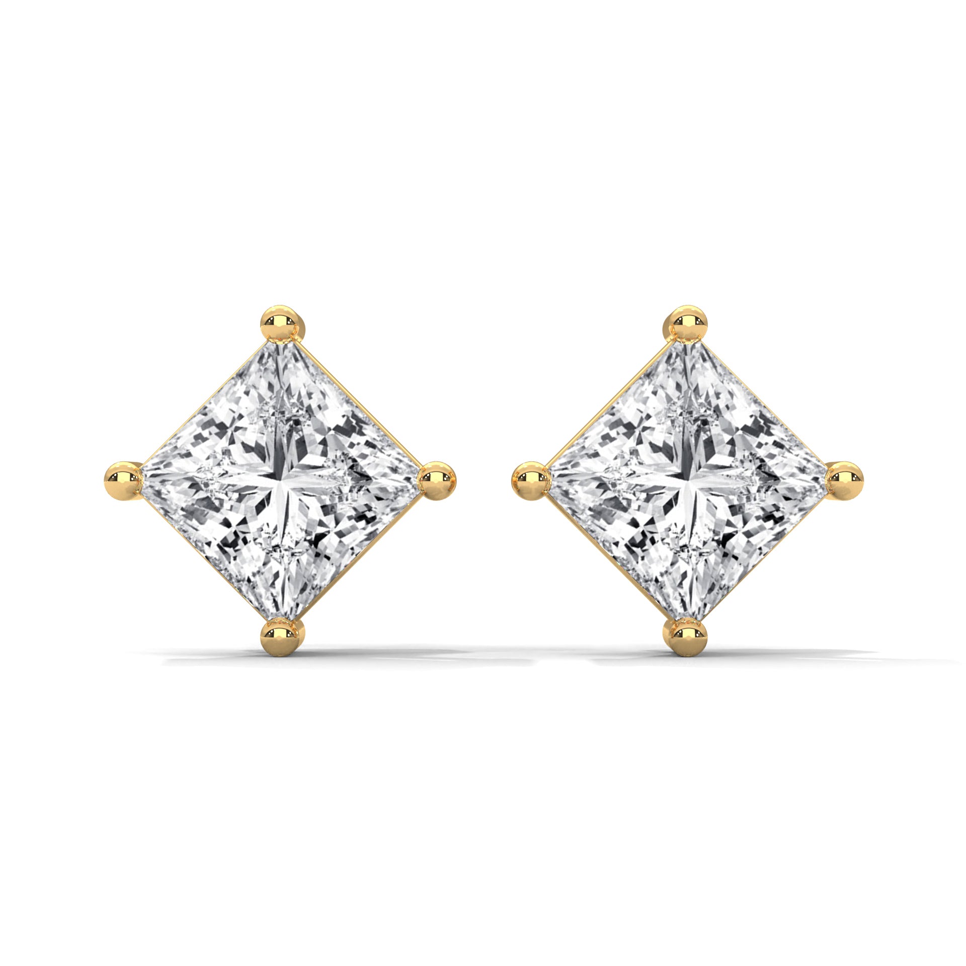 PRINCESS CUT SOLITAIRE STUDS