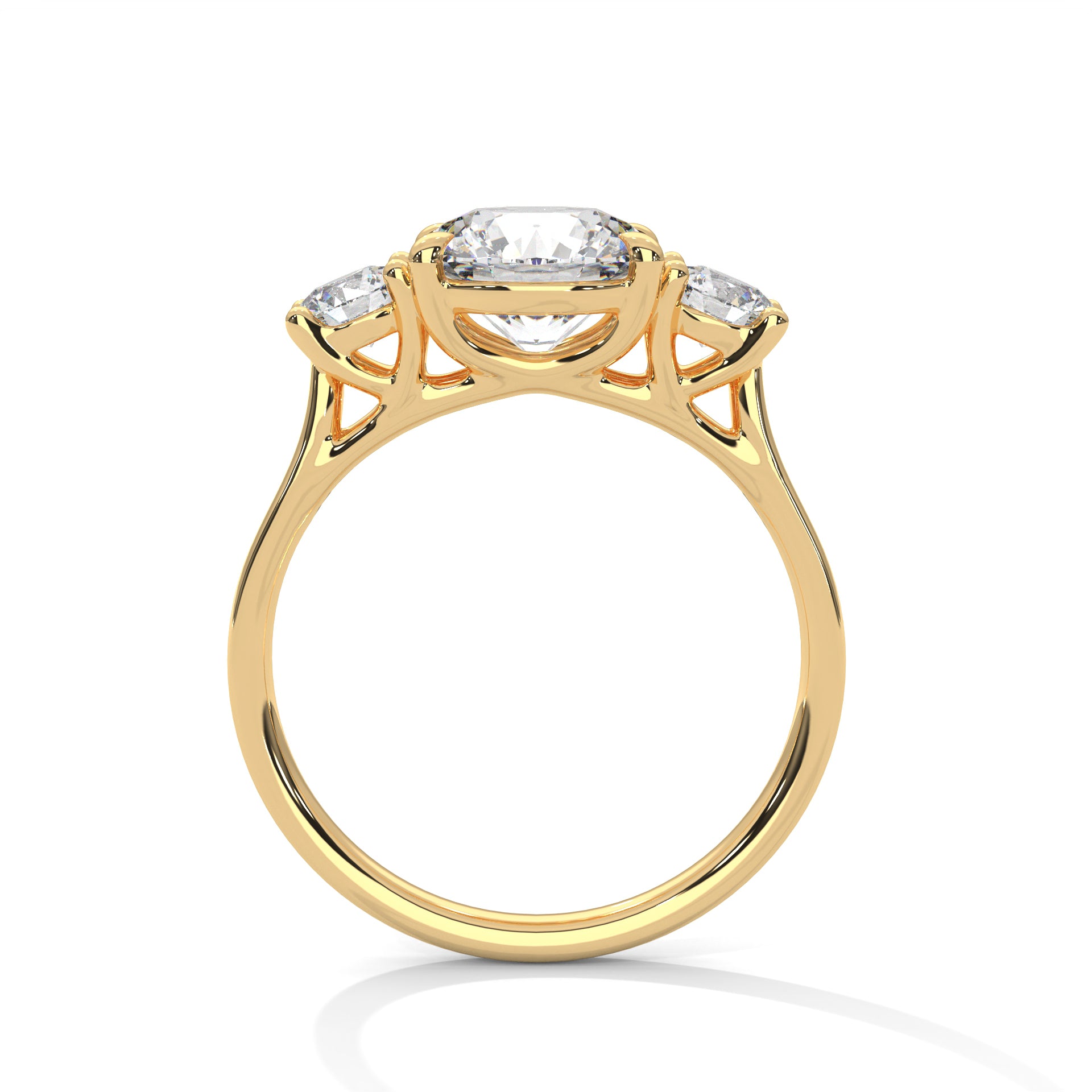 LAB GROWN DIAMOND ROUND THREE STONES RING