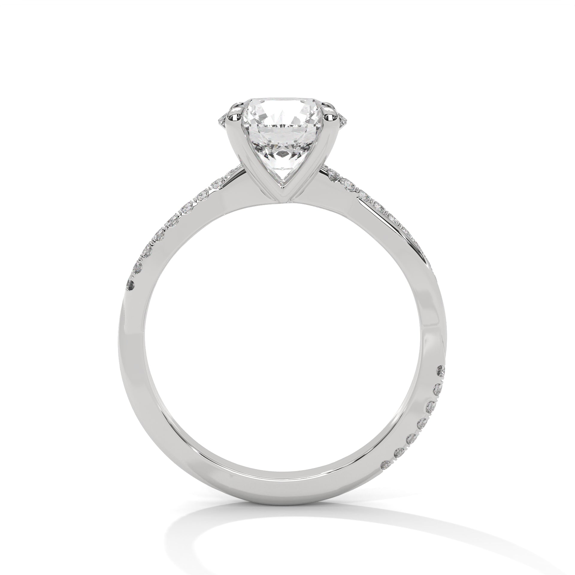 1.00 carat Diamond Pavé Twist Engagement Ring