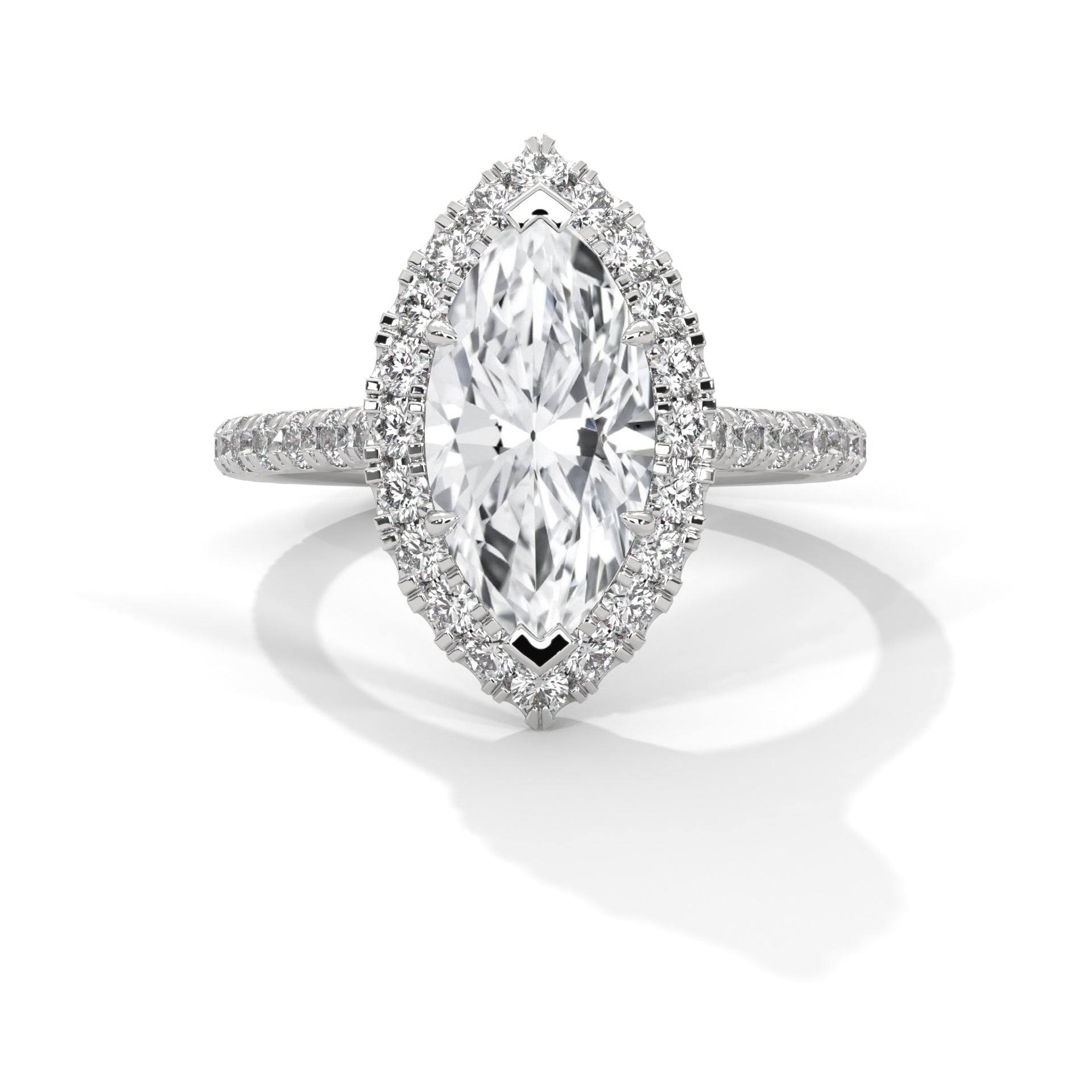 2 CARAT MARQUISE SHAPE WITH HALO ENGAGEMENT RING