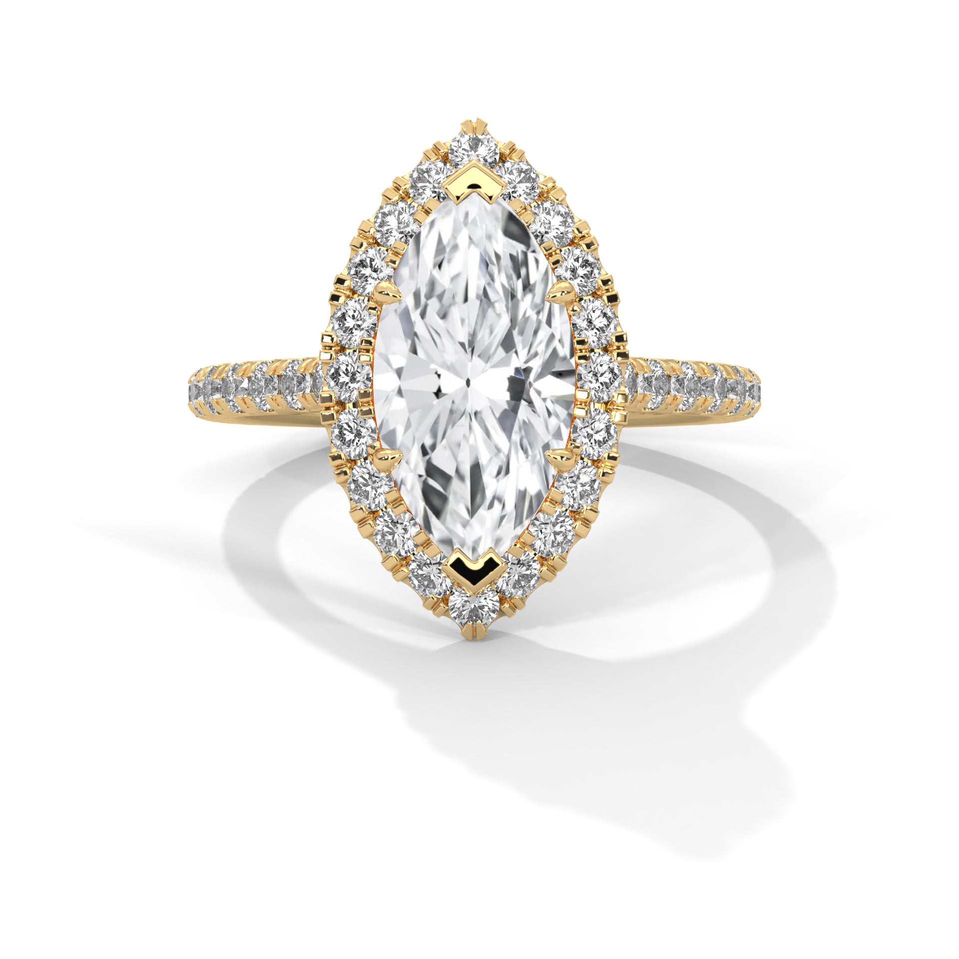 2 CARAT MARQUISE SHAPE WITH HALO ENGAGEMENT RING
