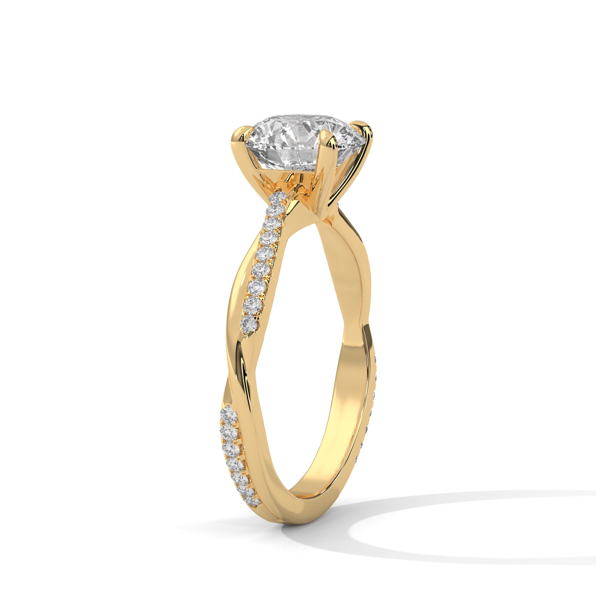 1.00 carat Diamond Pavé Twist Engagement Ring