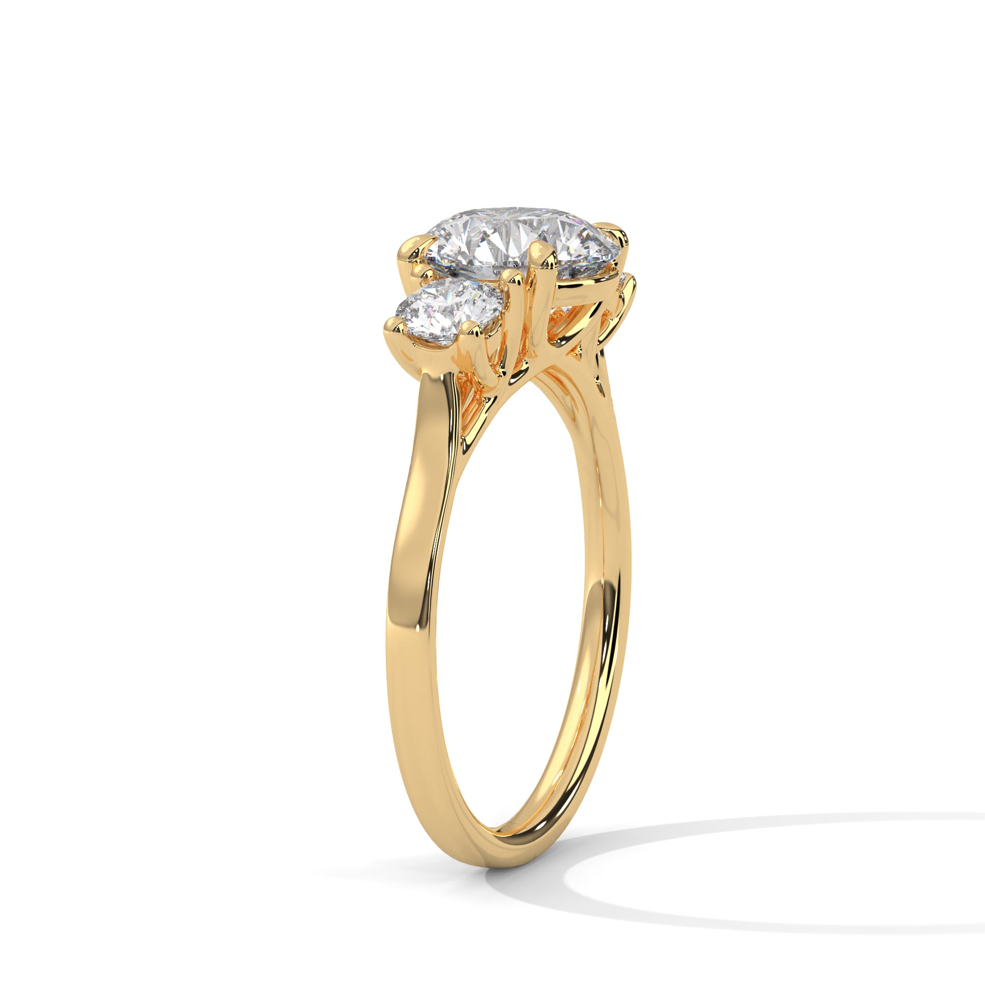 LAB GROWN DIAMOND ROUND THREE STONES RING