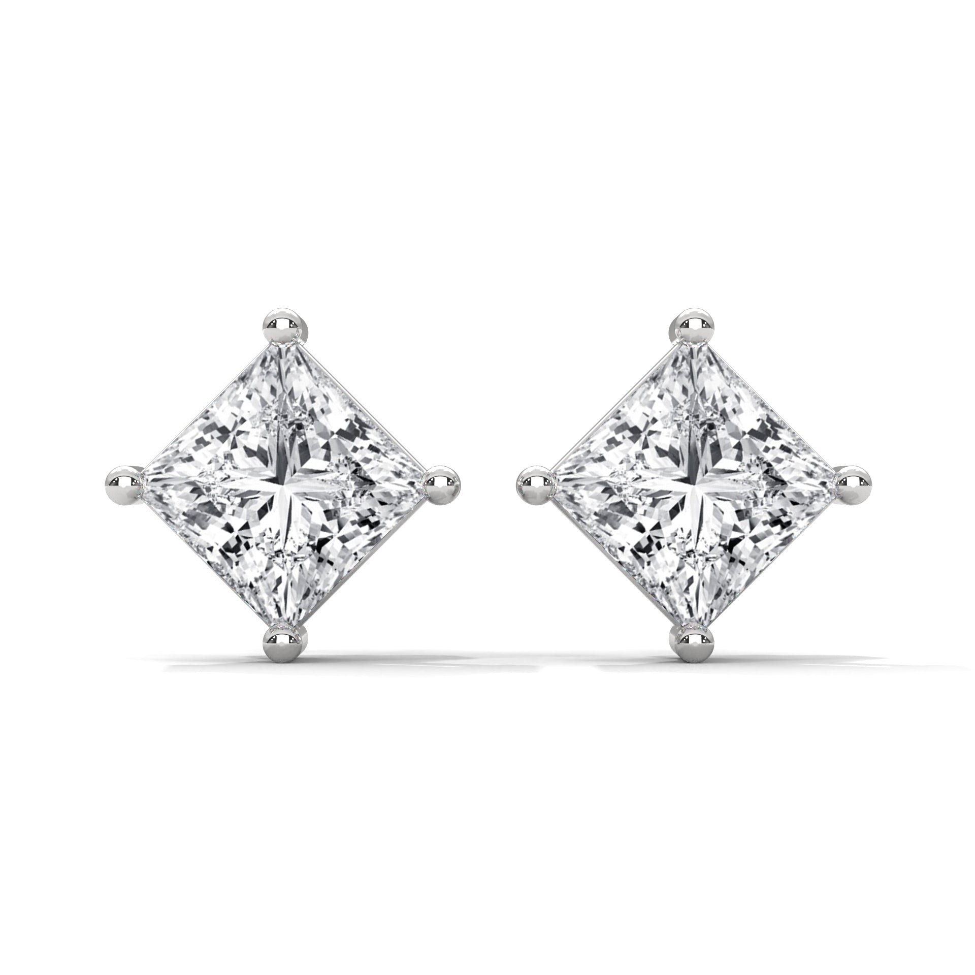 PRINCESS CUT SOLITAIRE STUDS