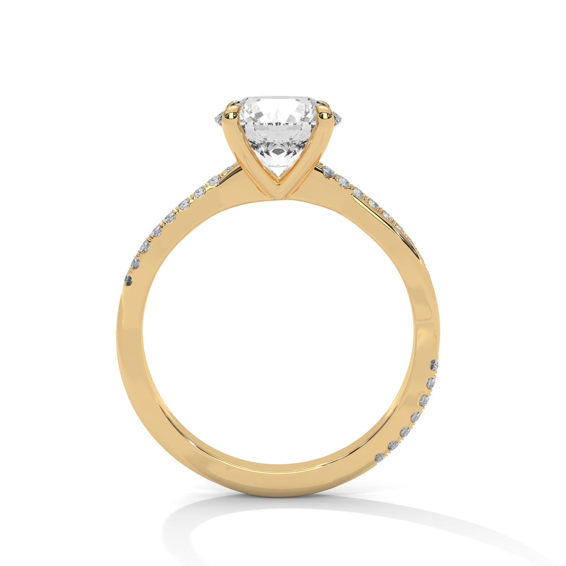 1.00 carat Diamond Pavé Twist Engagement Ring