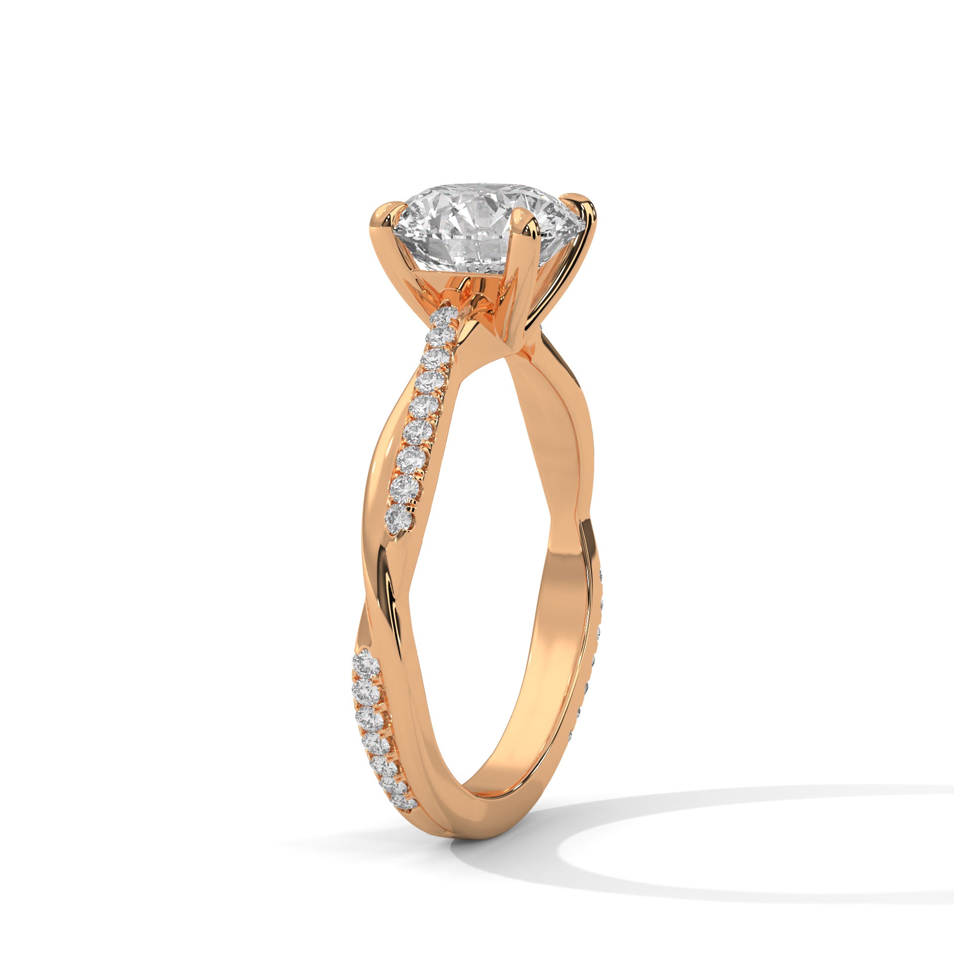1.00 carat Diamond Pavé Twist Engagement Ring