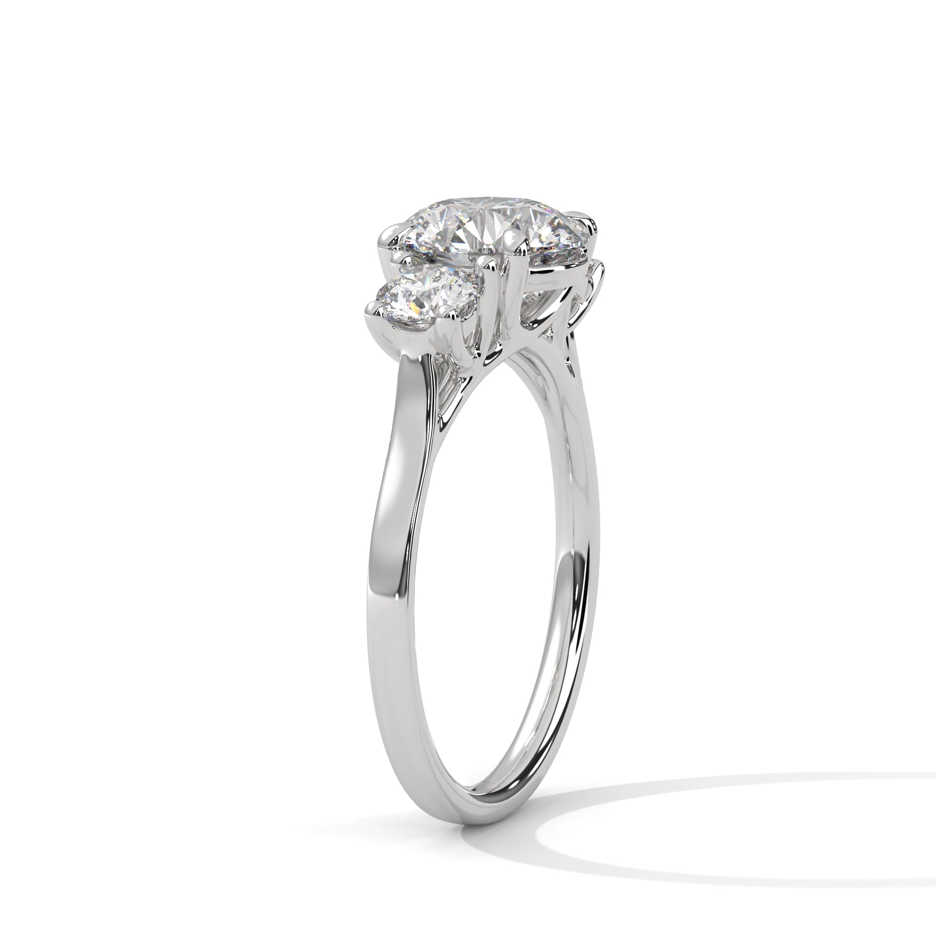 LAB GROWN DIAMOND ROUND THREE STONES RING