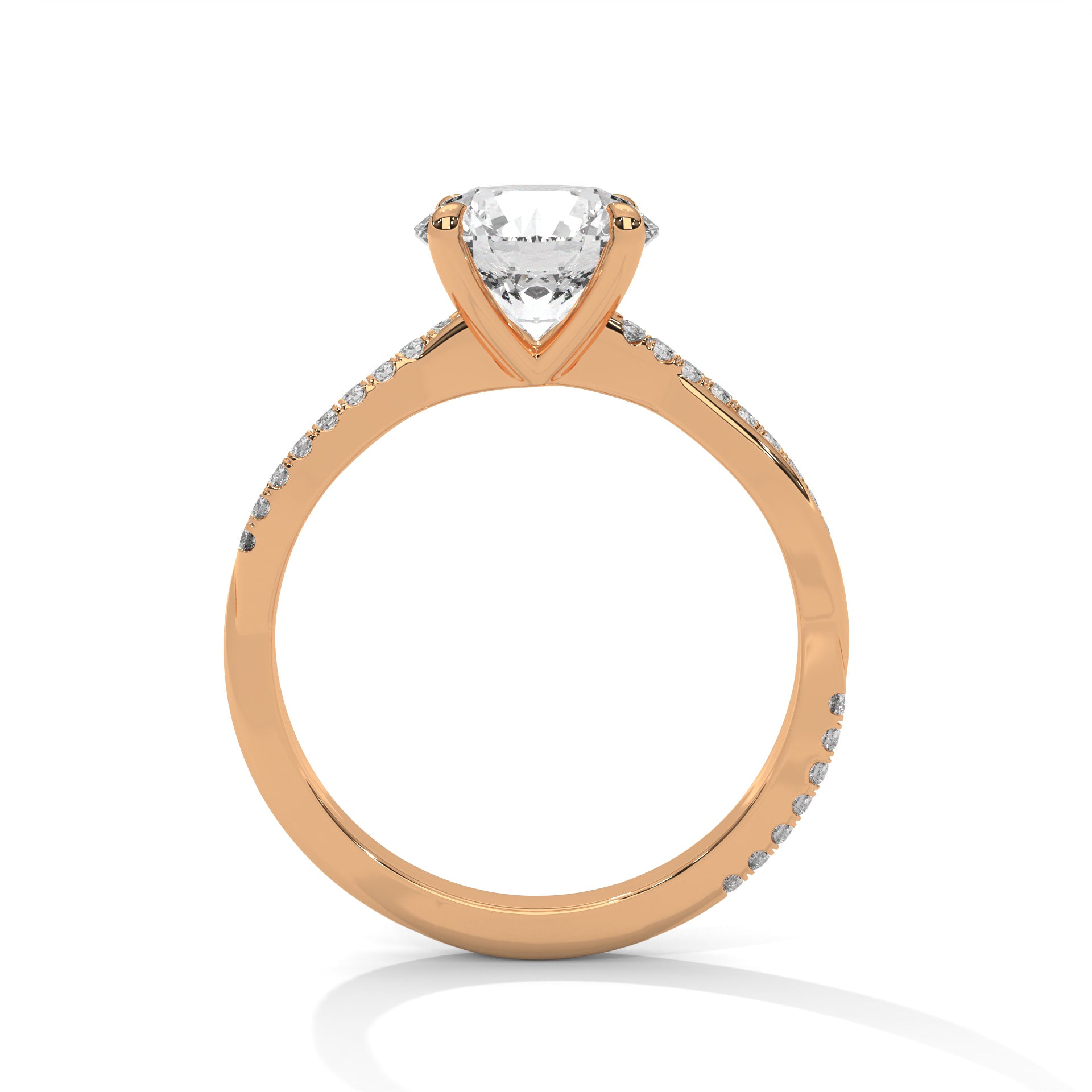 1.00 carat Diamond Pavé Twist Engagement Ring