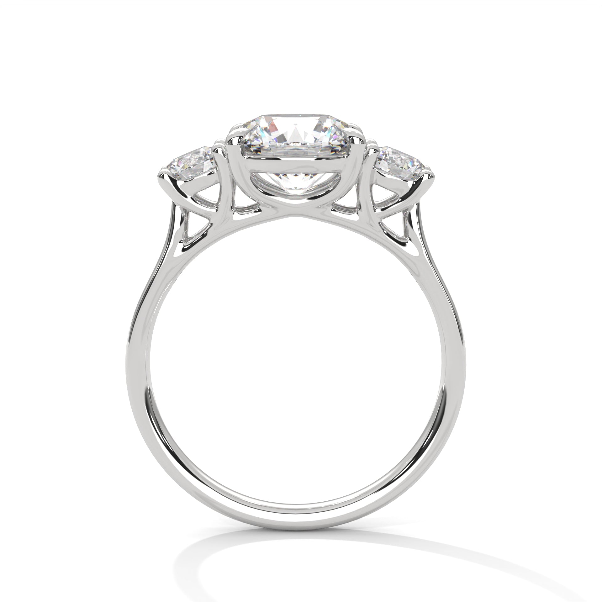 LAB GROWN DIAMOND ROUND THREE STONES RING