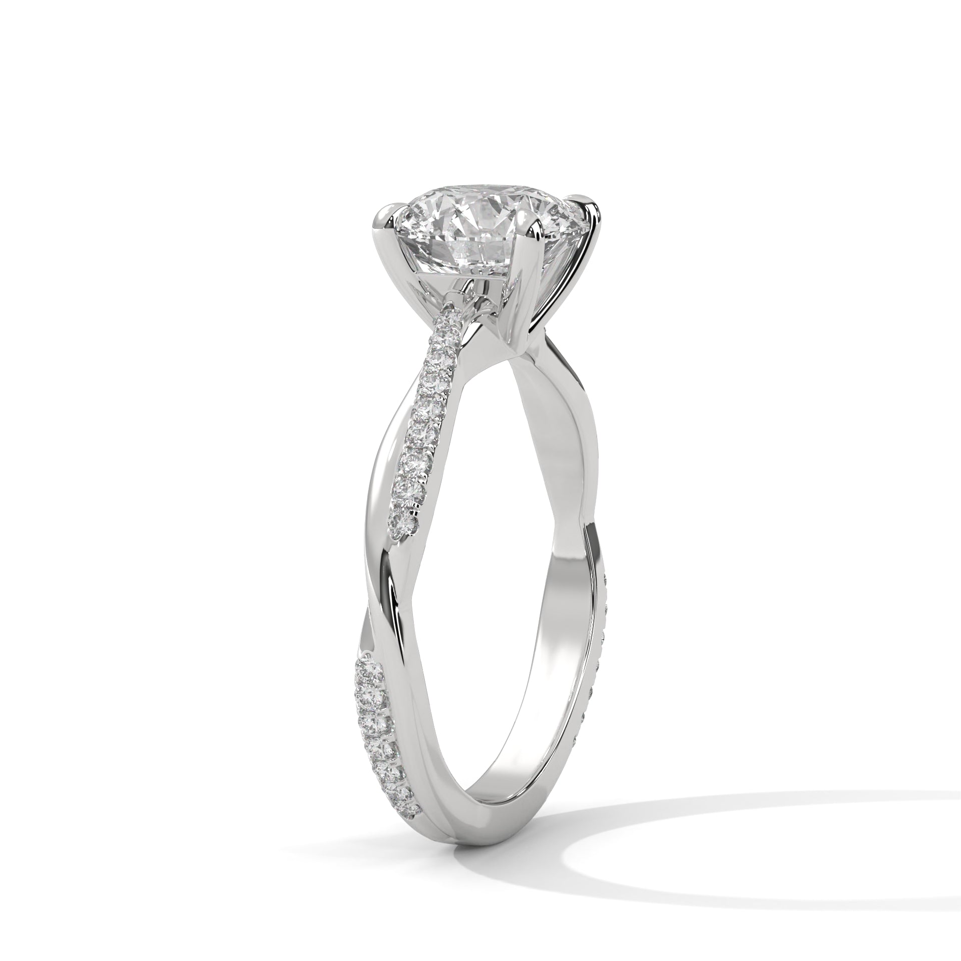 1.00 carat Diamond Pavé Twist Engagement Ring