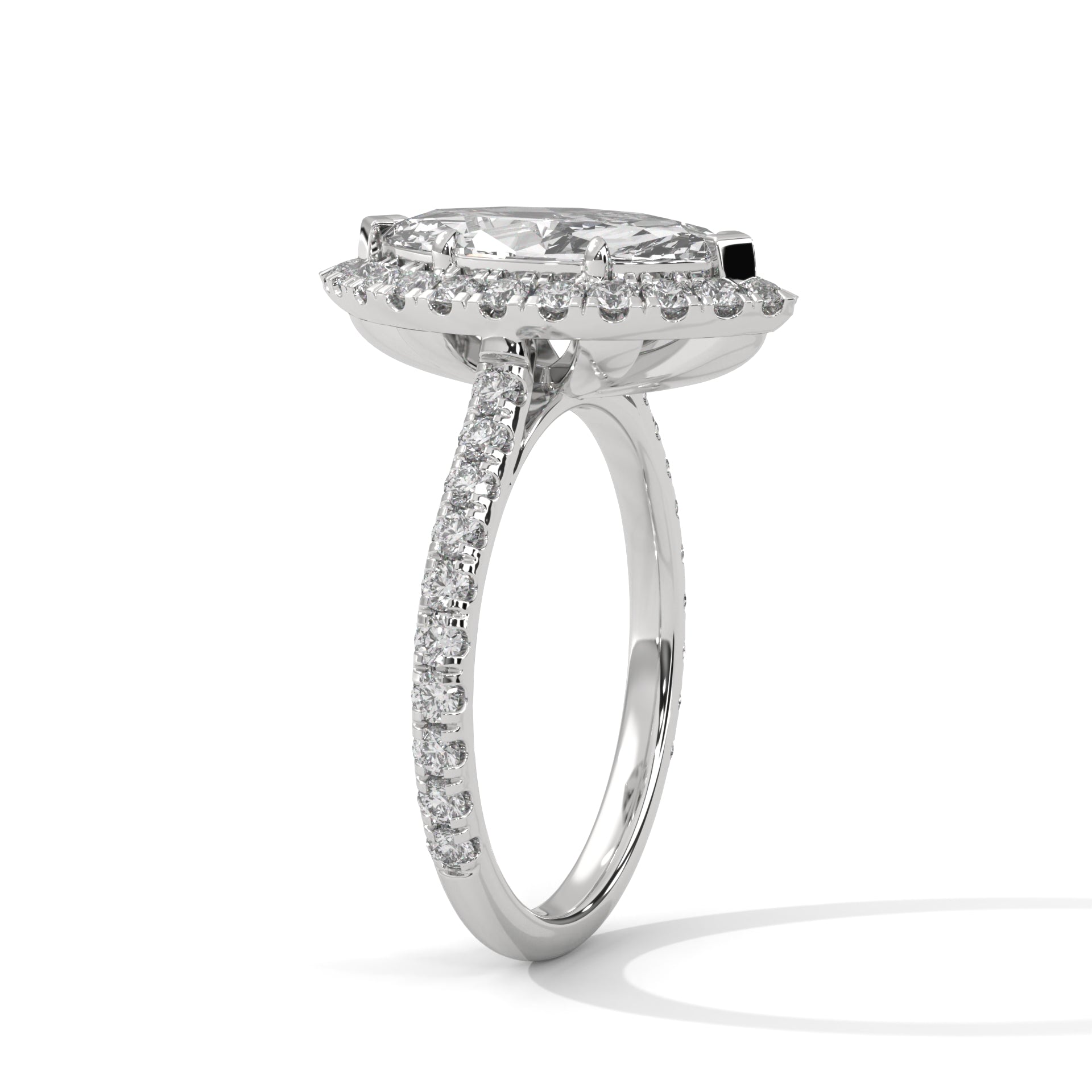 2 CARAT MARQUISE SHAPE WITH HALO ENGAGEMENT RING