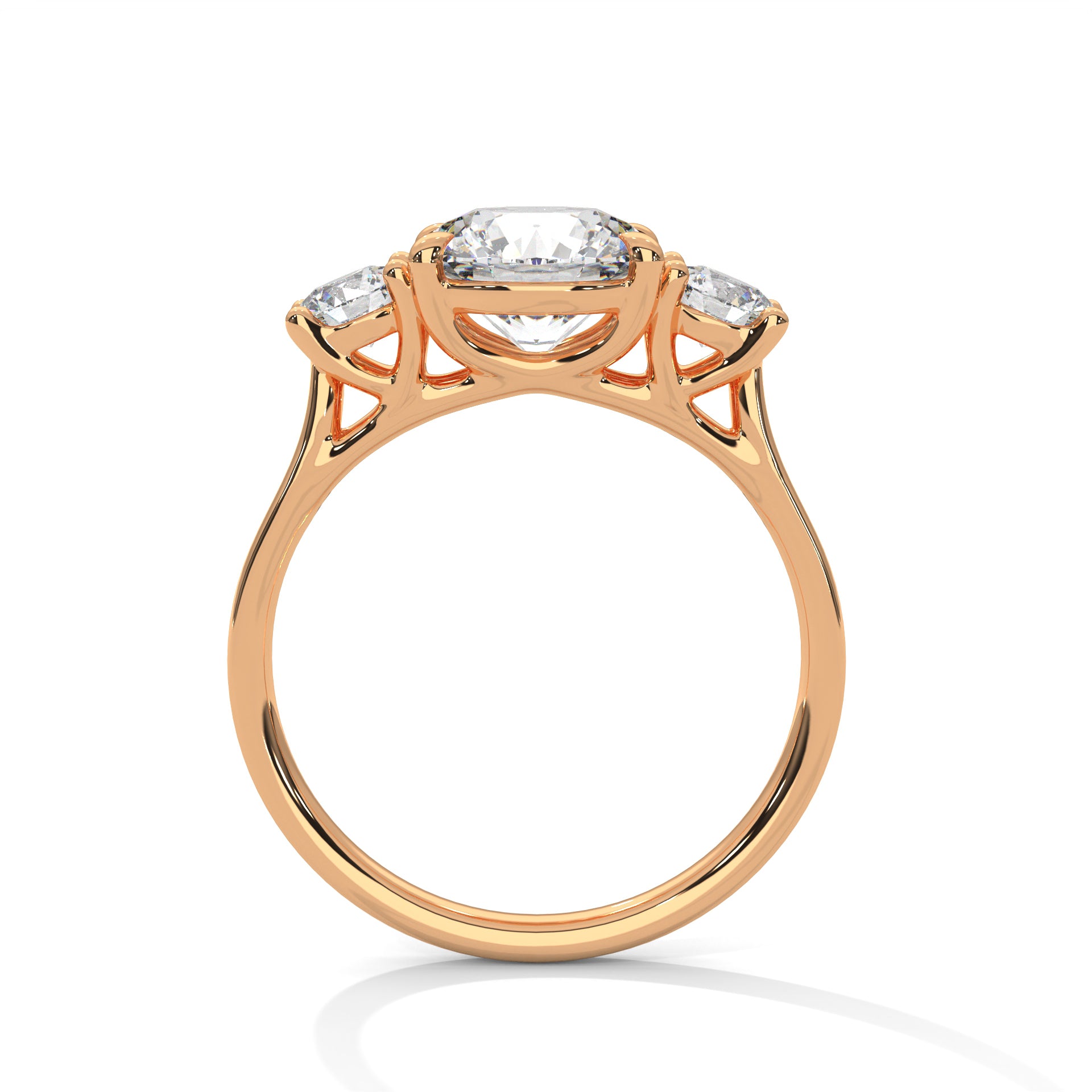 LAB GROWN DIAMOND ROUND THREE STONES RING