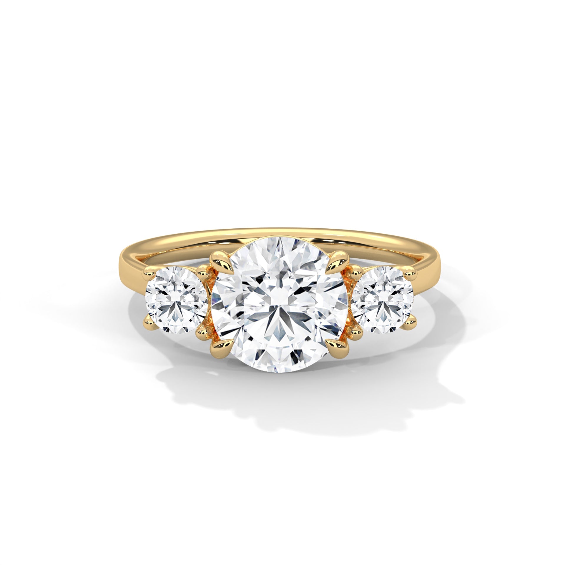 LAB GROWN DIAMOND ROUND THREE STONES RING