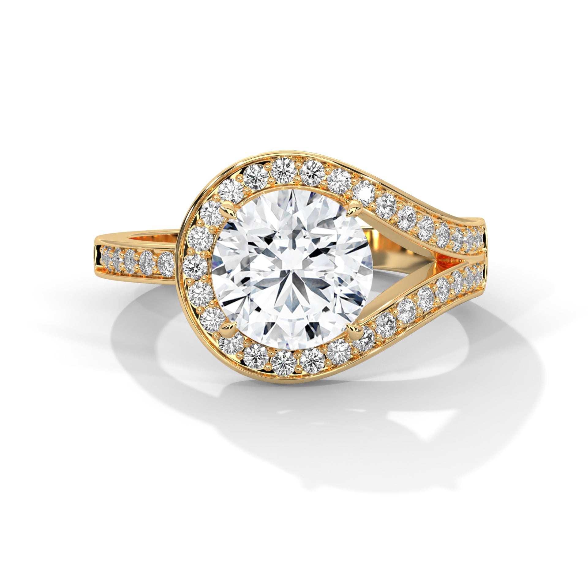 Elevate your elegance with our stunning unique round-shaped diamond ring