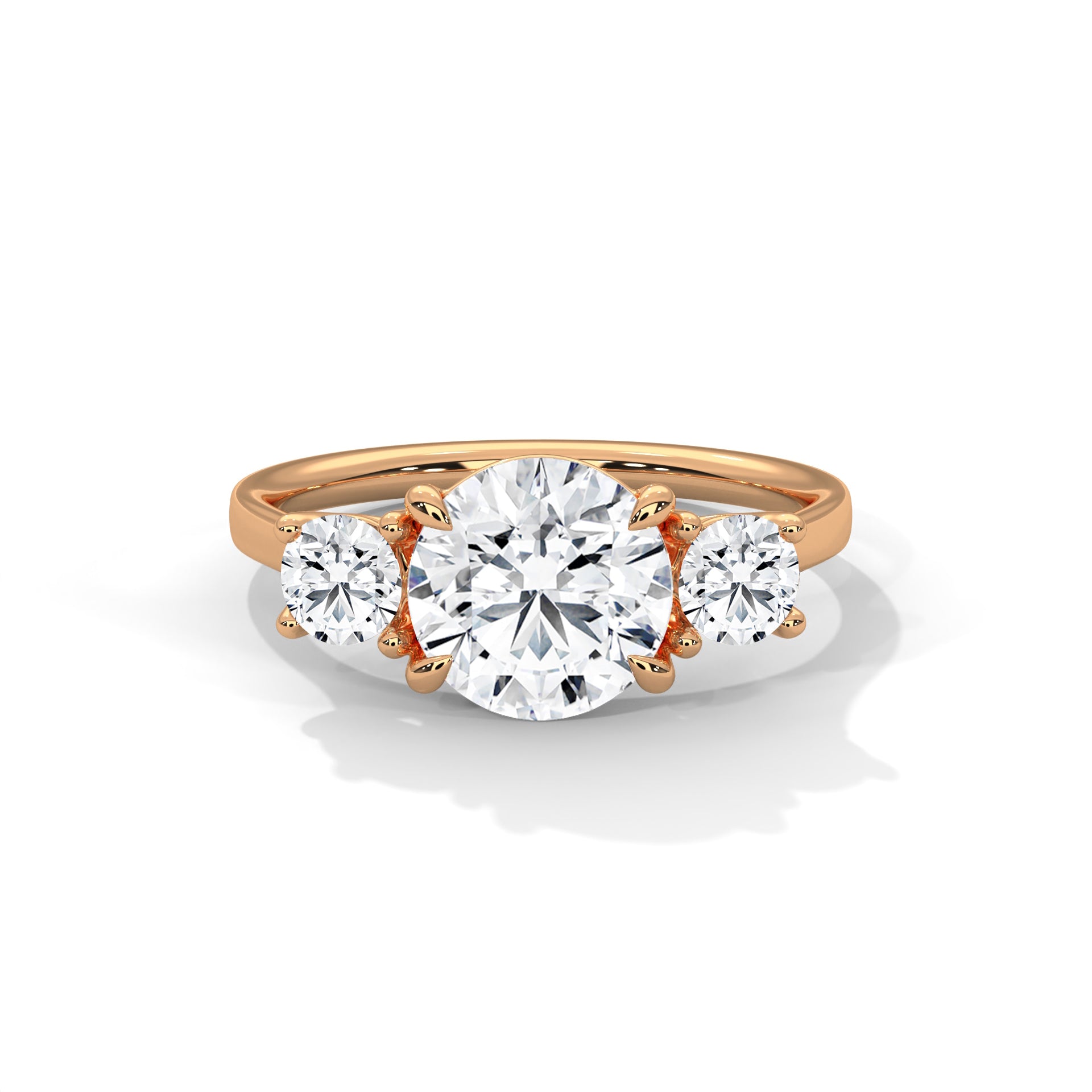 LAB GROWN DIAMOND ROUND THREE STONES RING