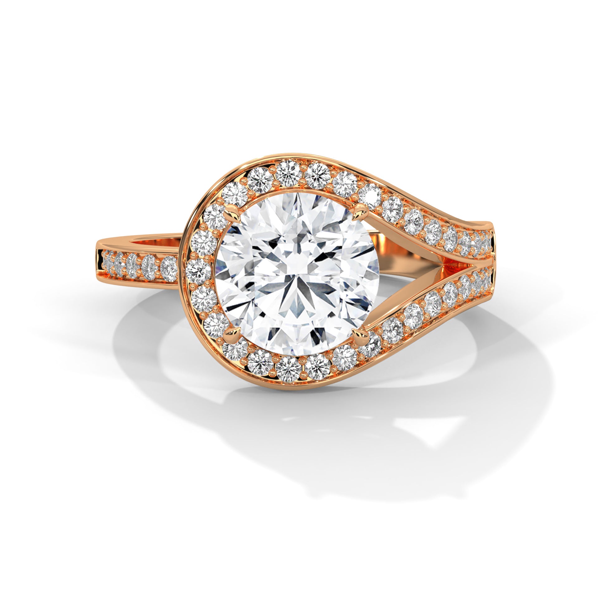 Elevate your elegance with our stunning unique round-shaped diamond ring