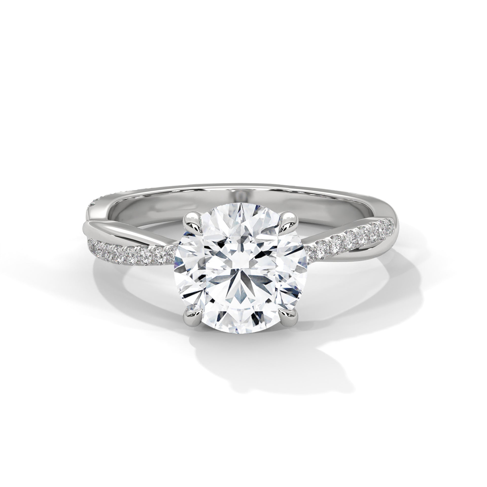 1.00 carat Diamond Pavé Twist Engagement Ring