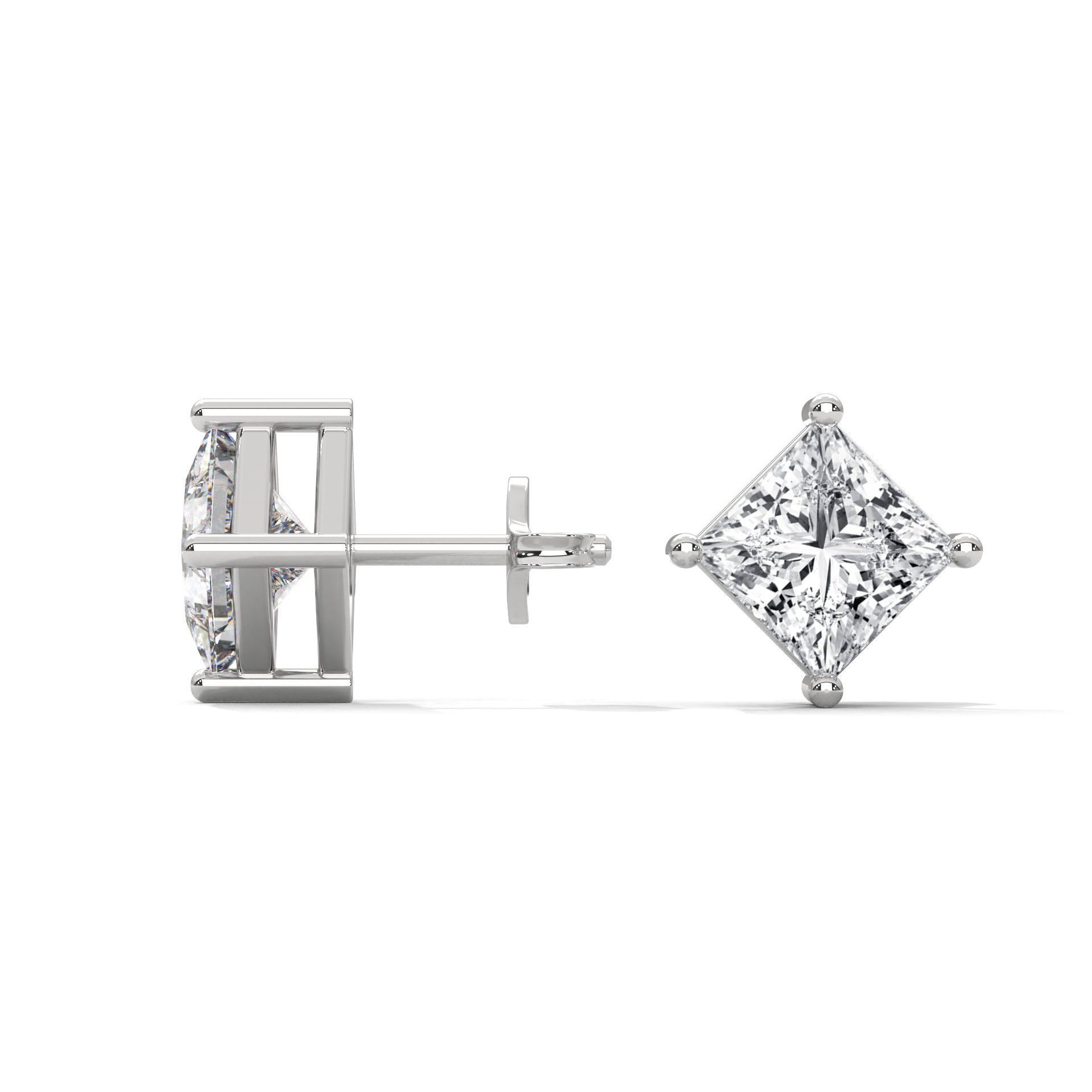PRINCESS CUT SOLITAIRE STUDS