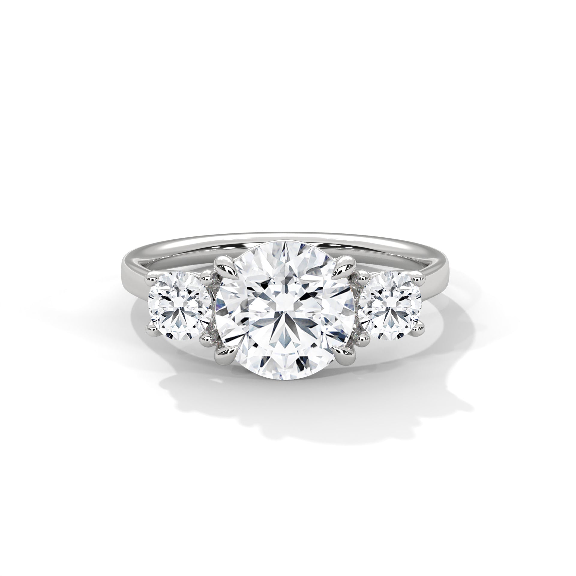 LAB GROWN DIAMOND ROUND THREE STONES RING