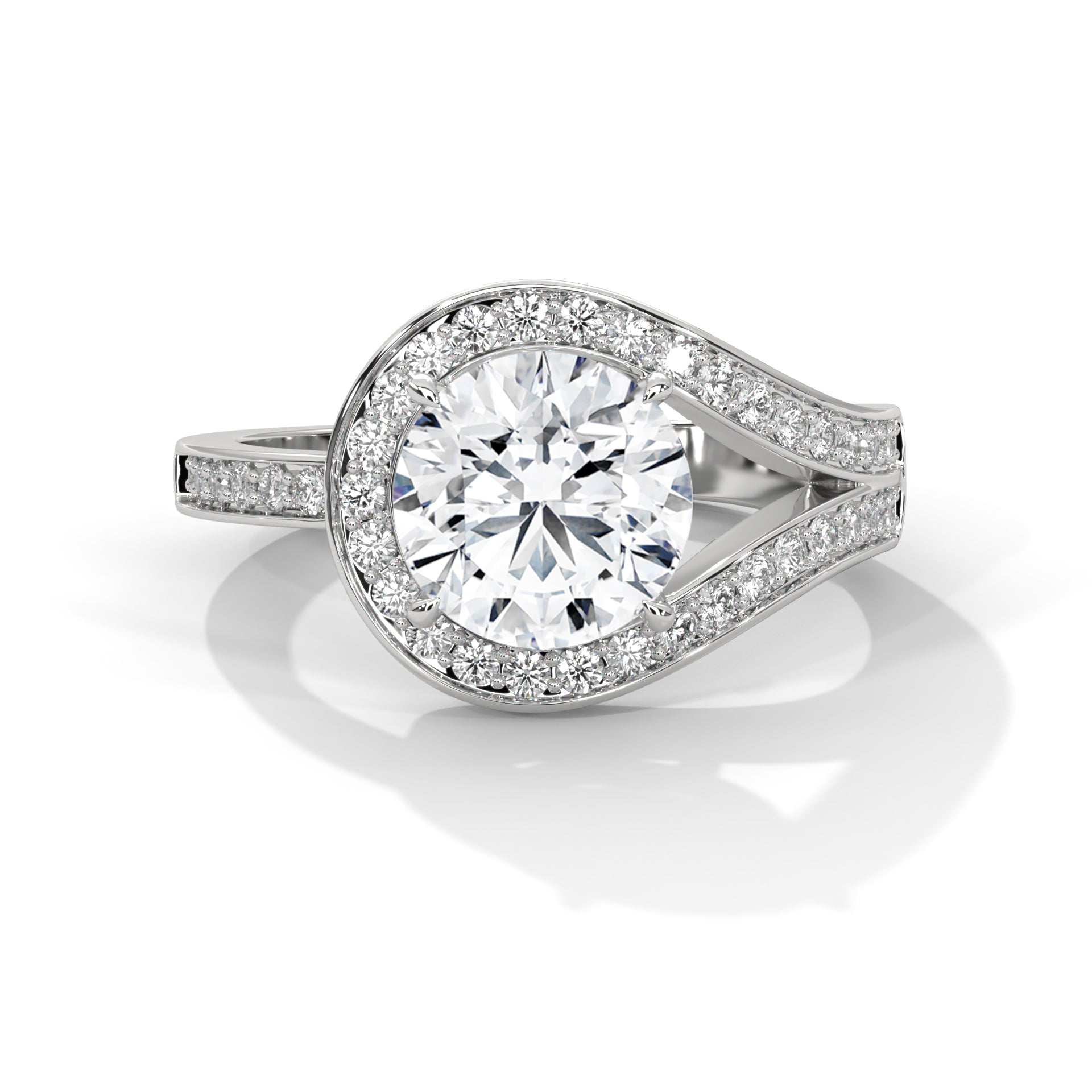 Elevate your elegance with our stunning unique round-shaped diamond ring