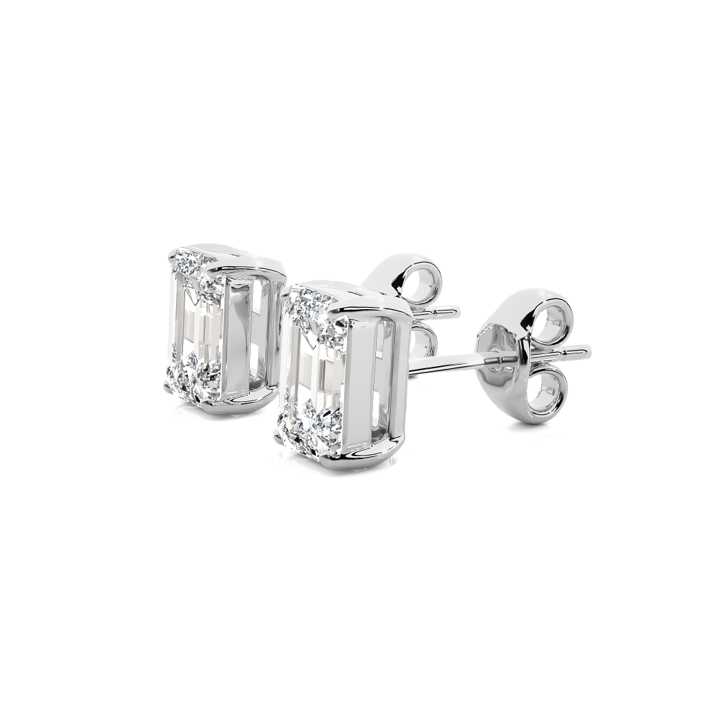 1 - 1 Carat Labgrown Diamond Emerald cut Earring Tops | ATYANTA JEWELS