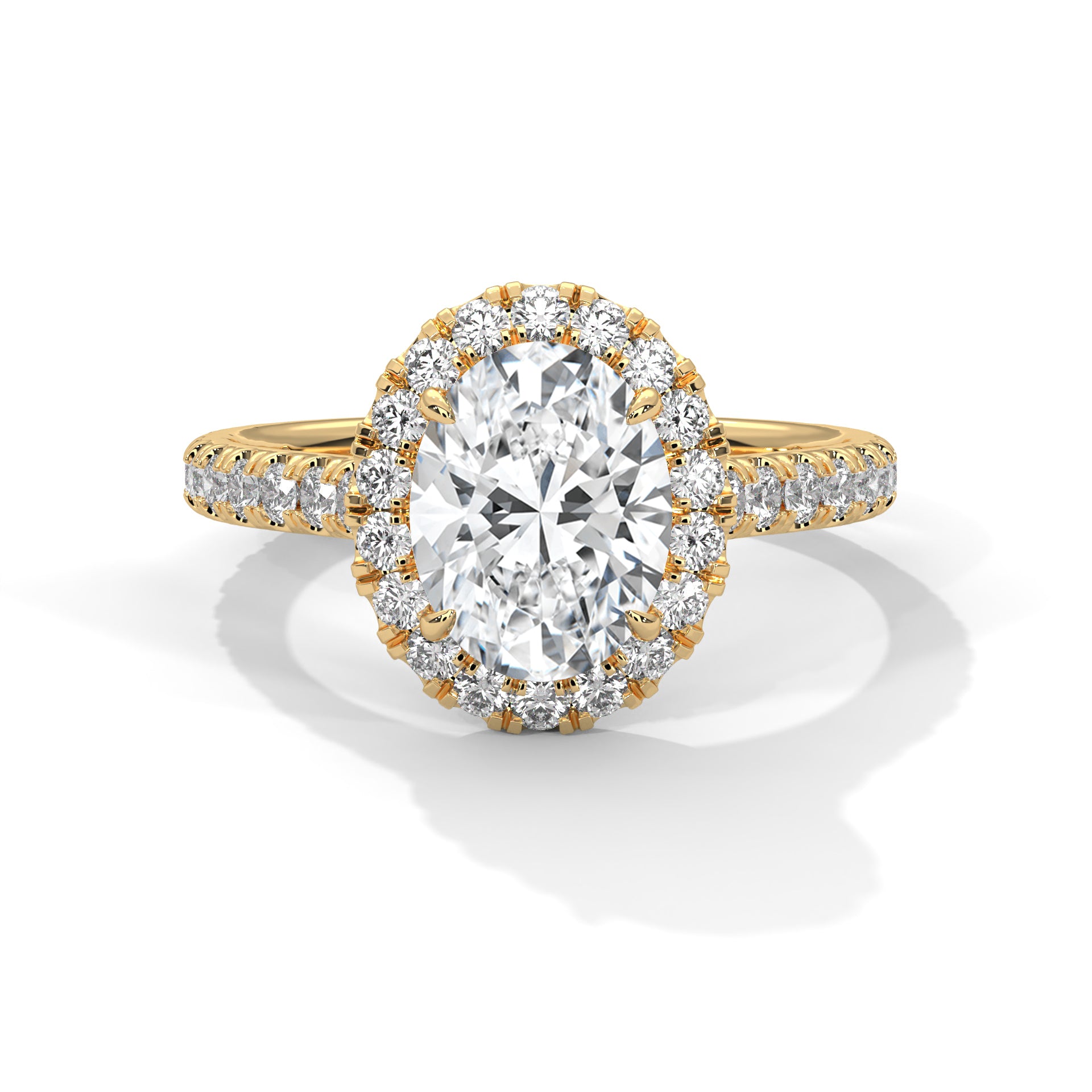2 CARAT OVAL SOLITAIRE DIAMOND WITH SIDE STONES RING