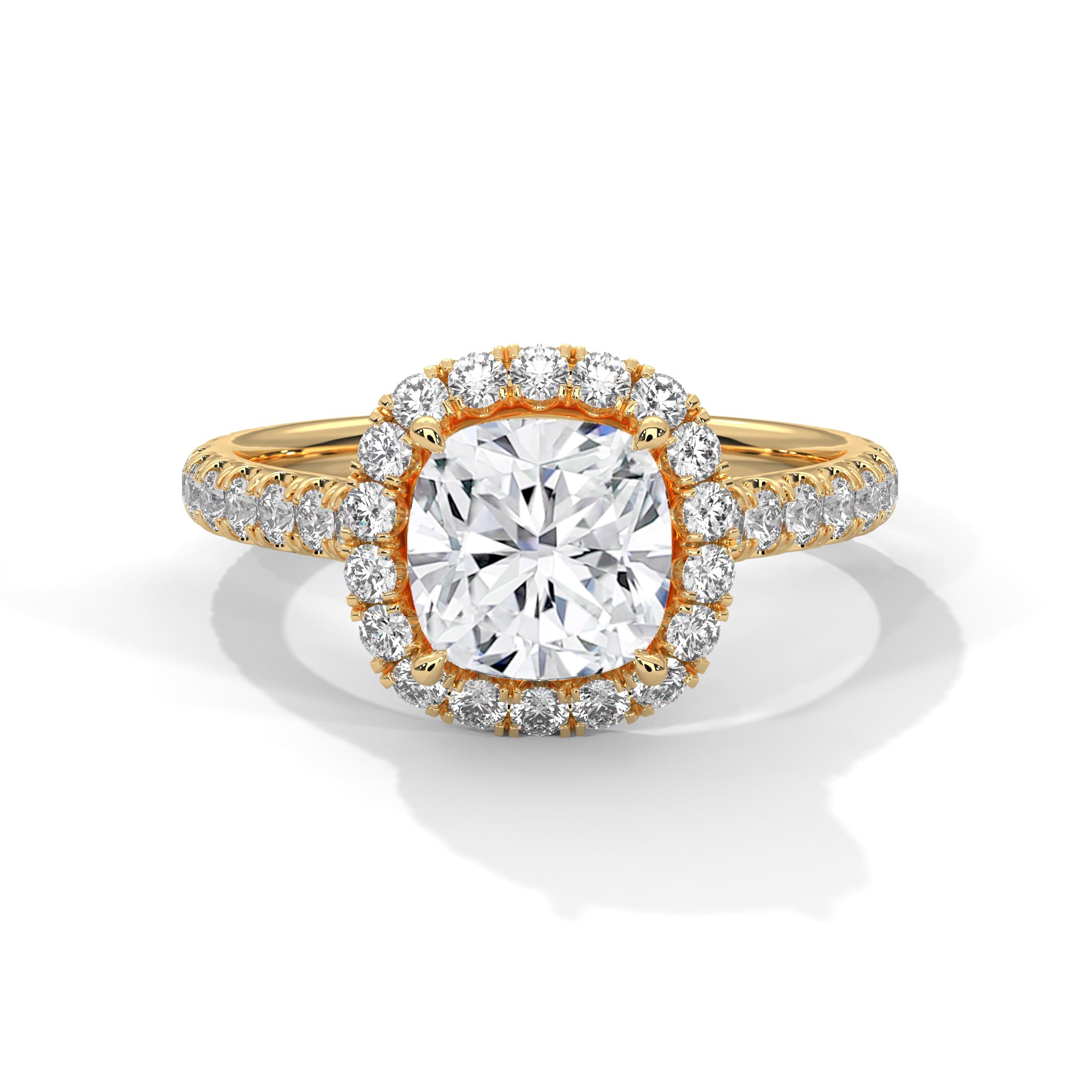 2 Carat Cushion Shape Diamond With Halo Ring