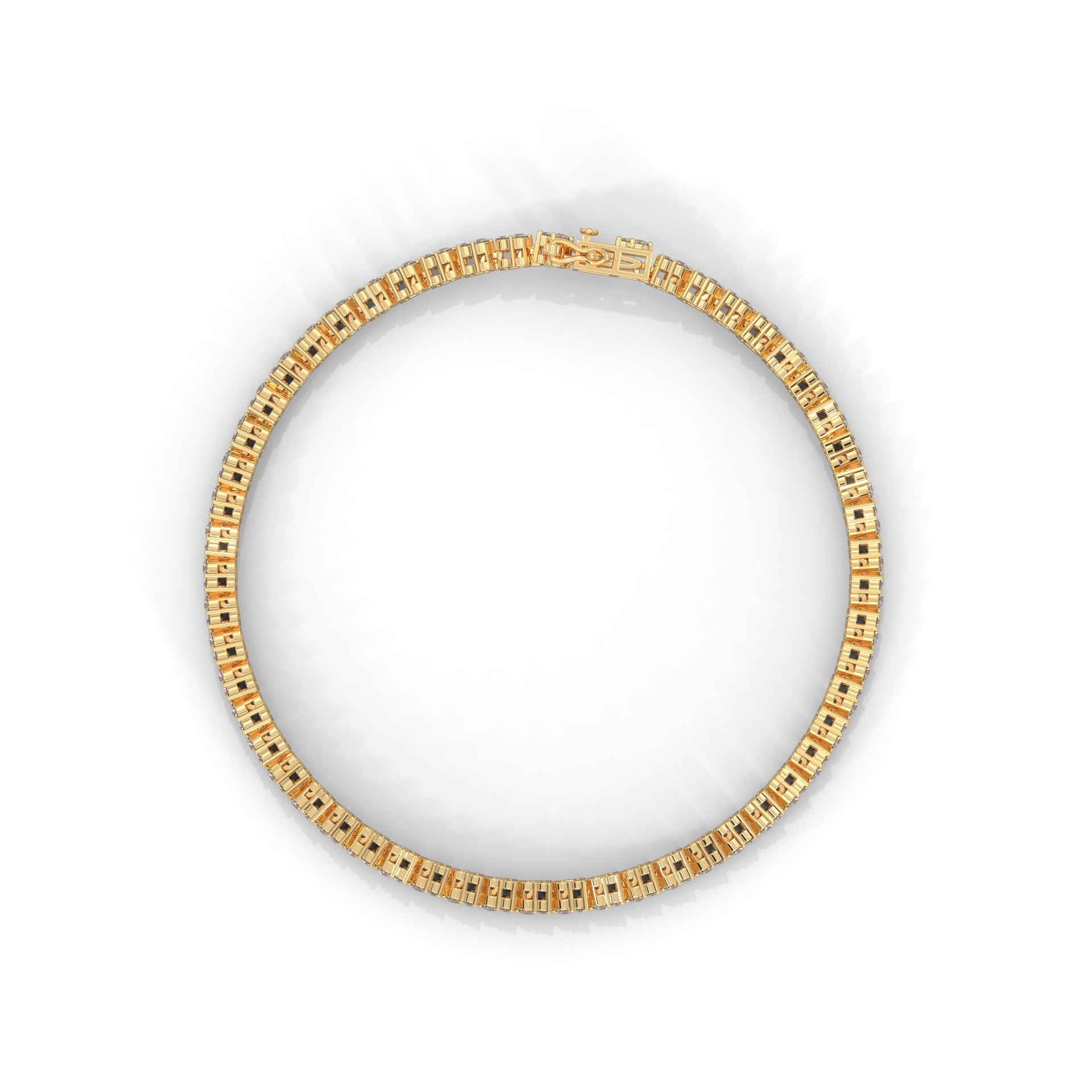 Round Diamond Cluster Setting Tennis Bracelet