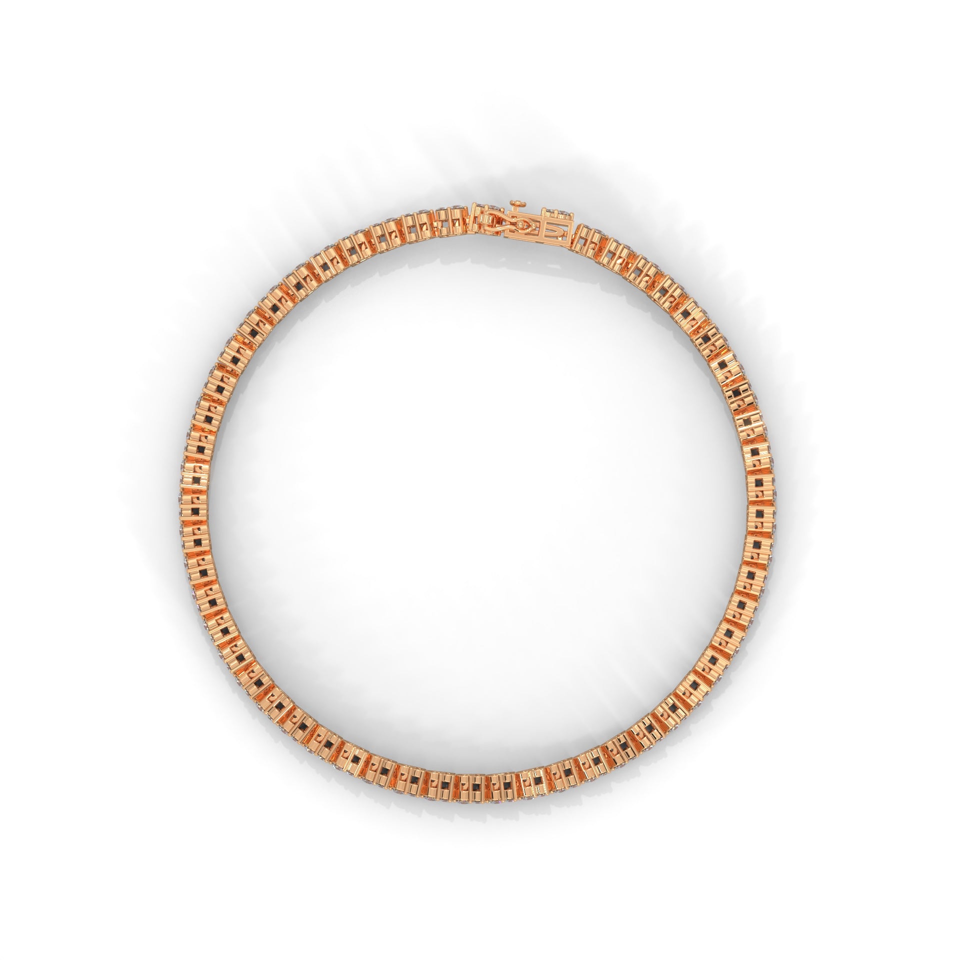 Round Diamond Cluster Setting Tennis Bracelet