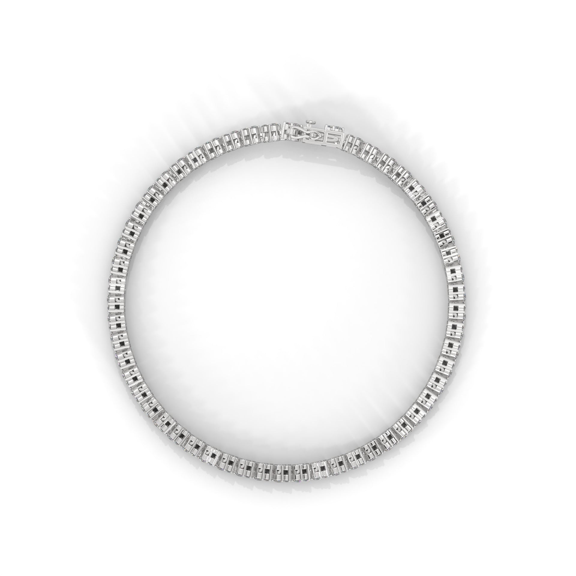 Round Diamond Cluster Setting Tennis Bracelet