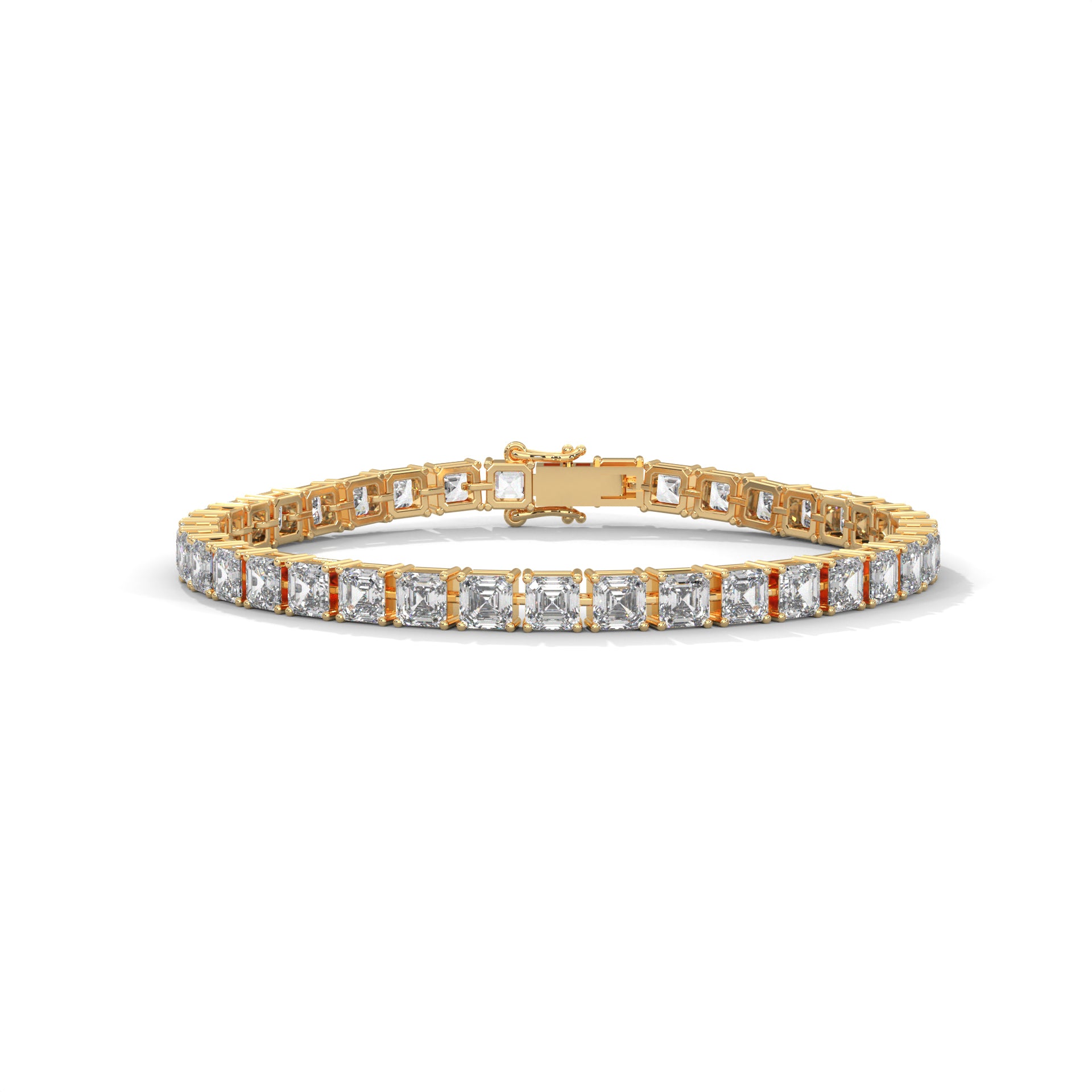 Square Emerald Diamond Tennis Bracelet