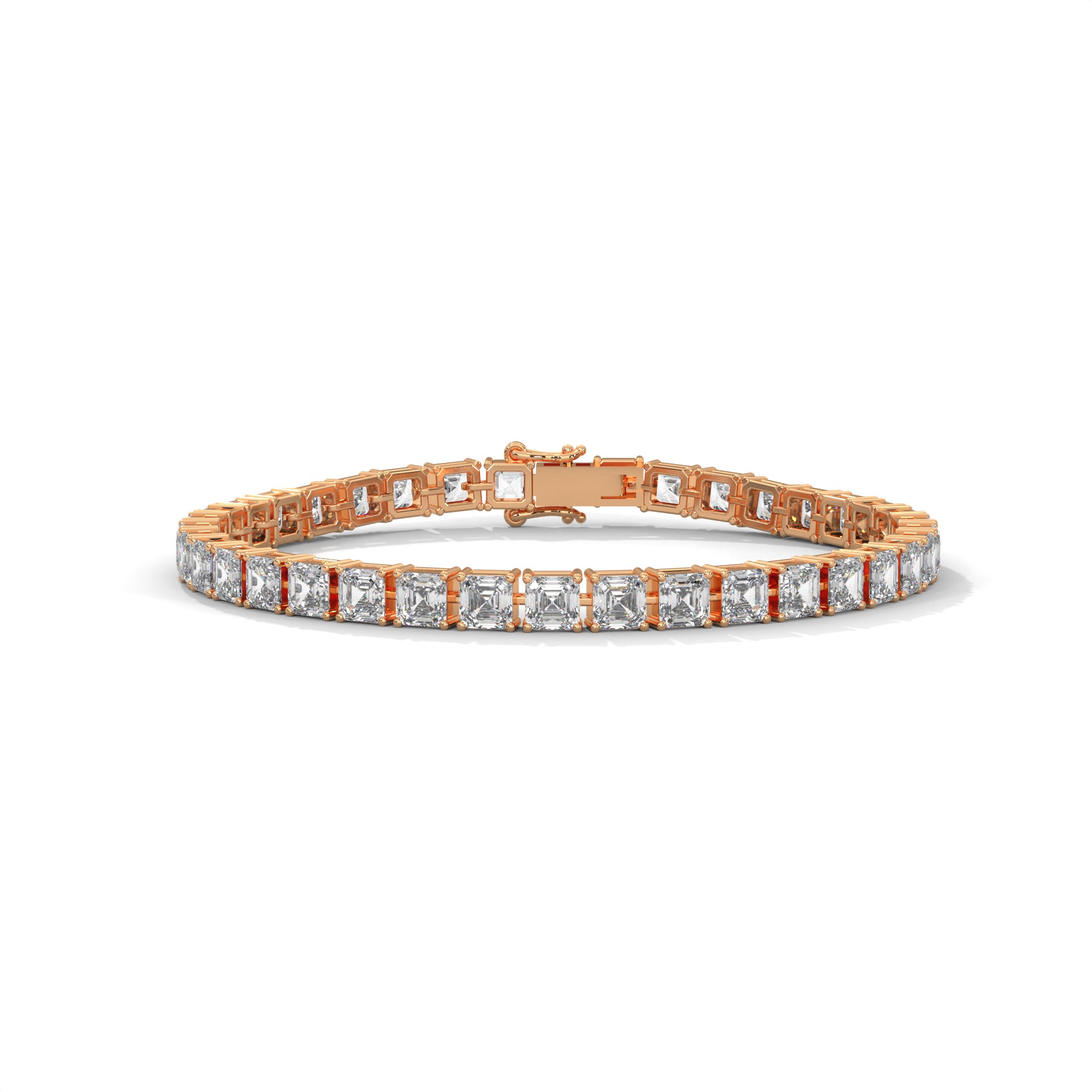 Square Emerald Diamond Tennis Bracelet