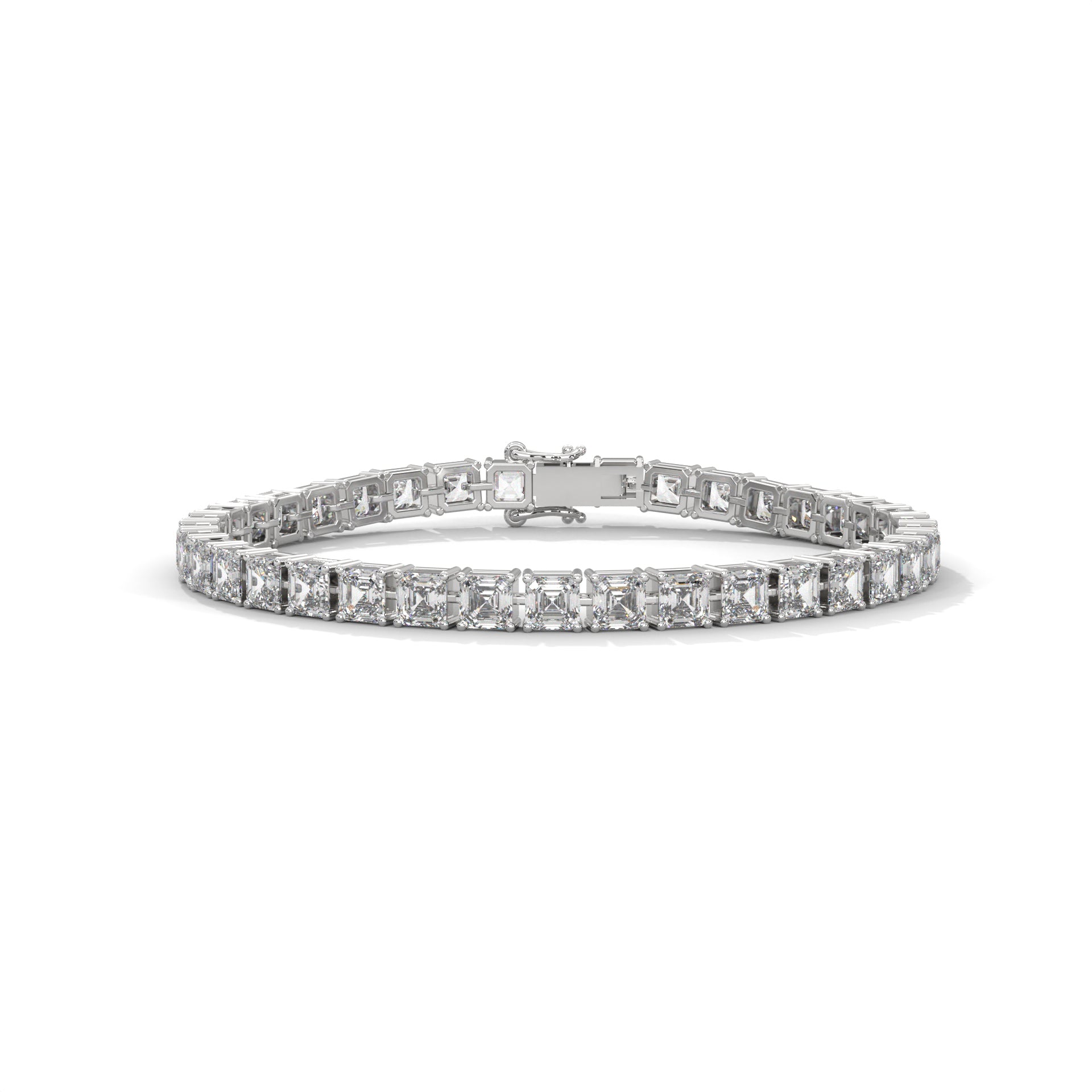 Square Emerald Diamond Tennis Bracelet