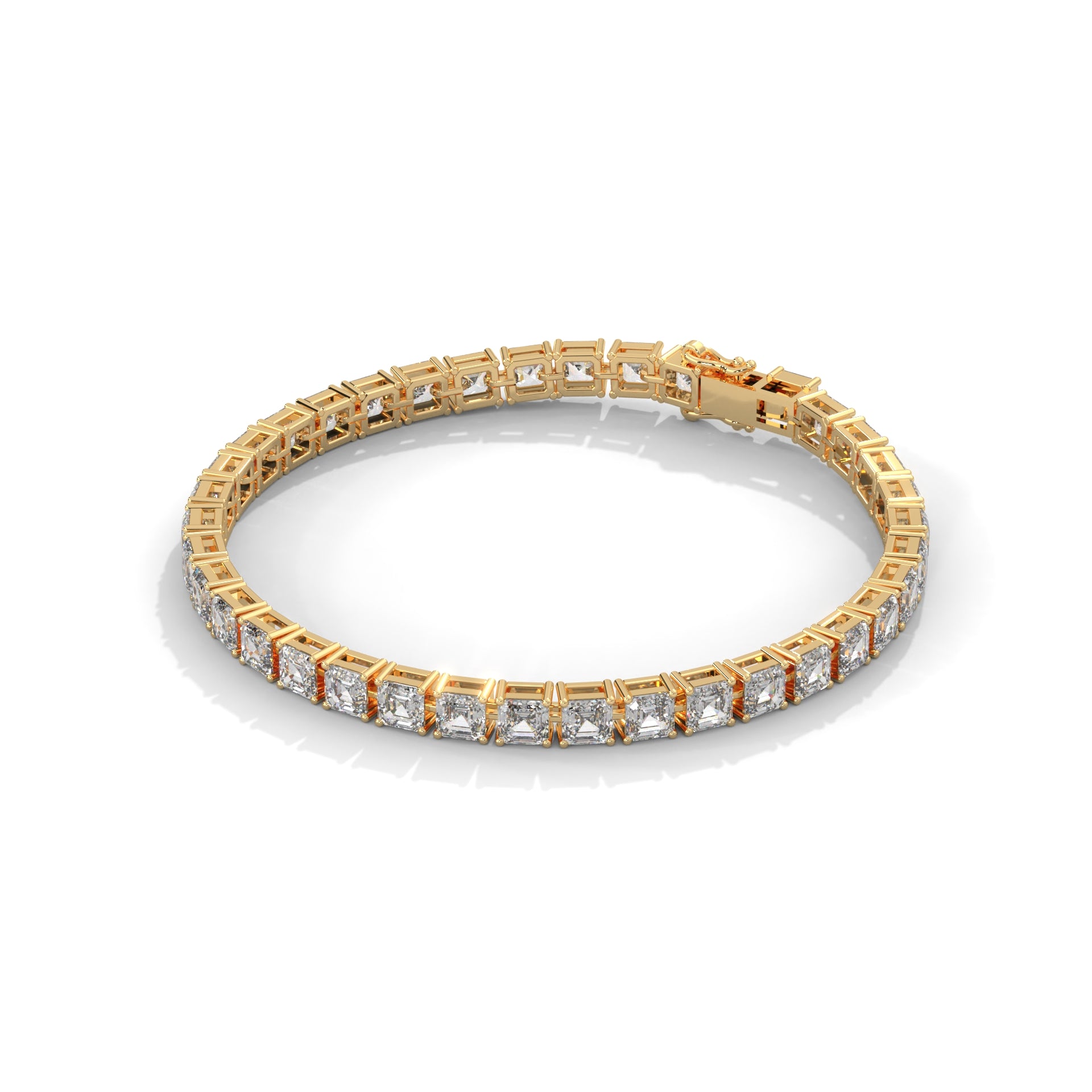 Square Emerald Diamond Tennis Bracelet