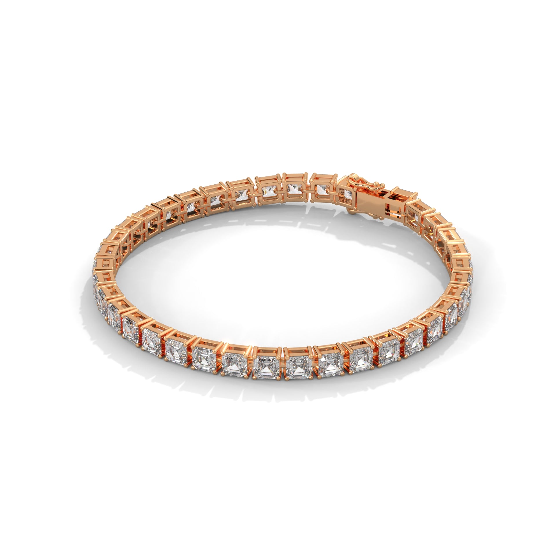 Square Emerald Diamond Tennis Bracelet