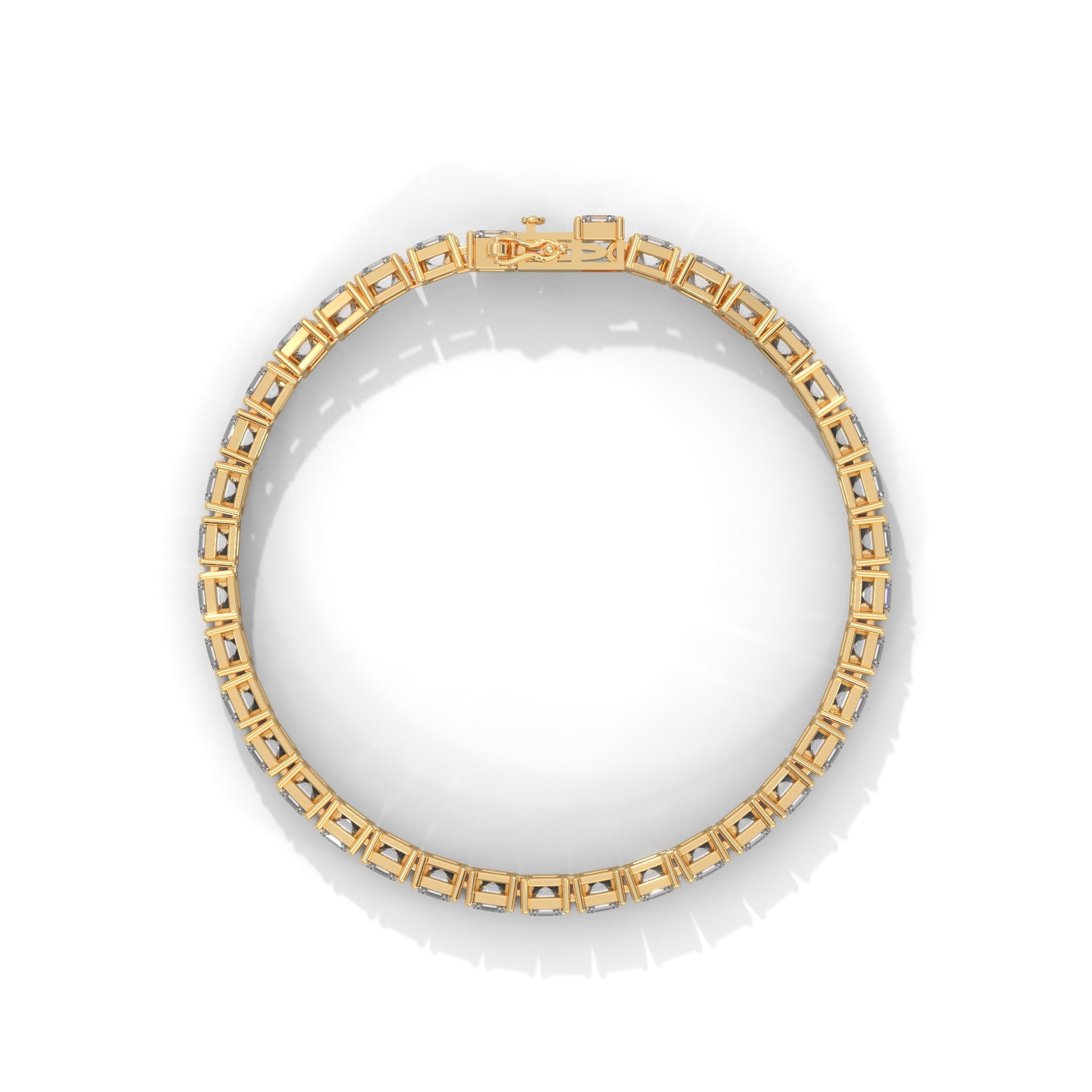 Square Emerald Diamond Tennis Bracelet