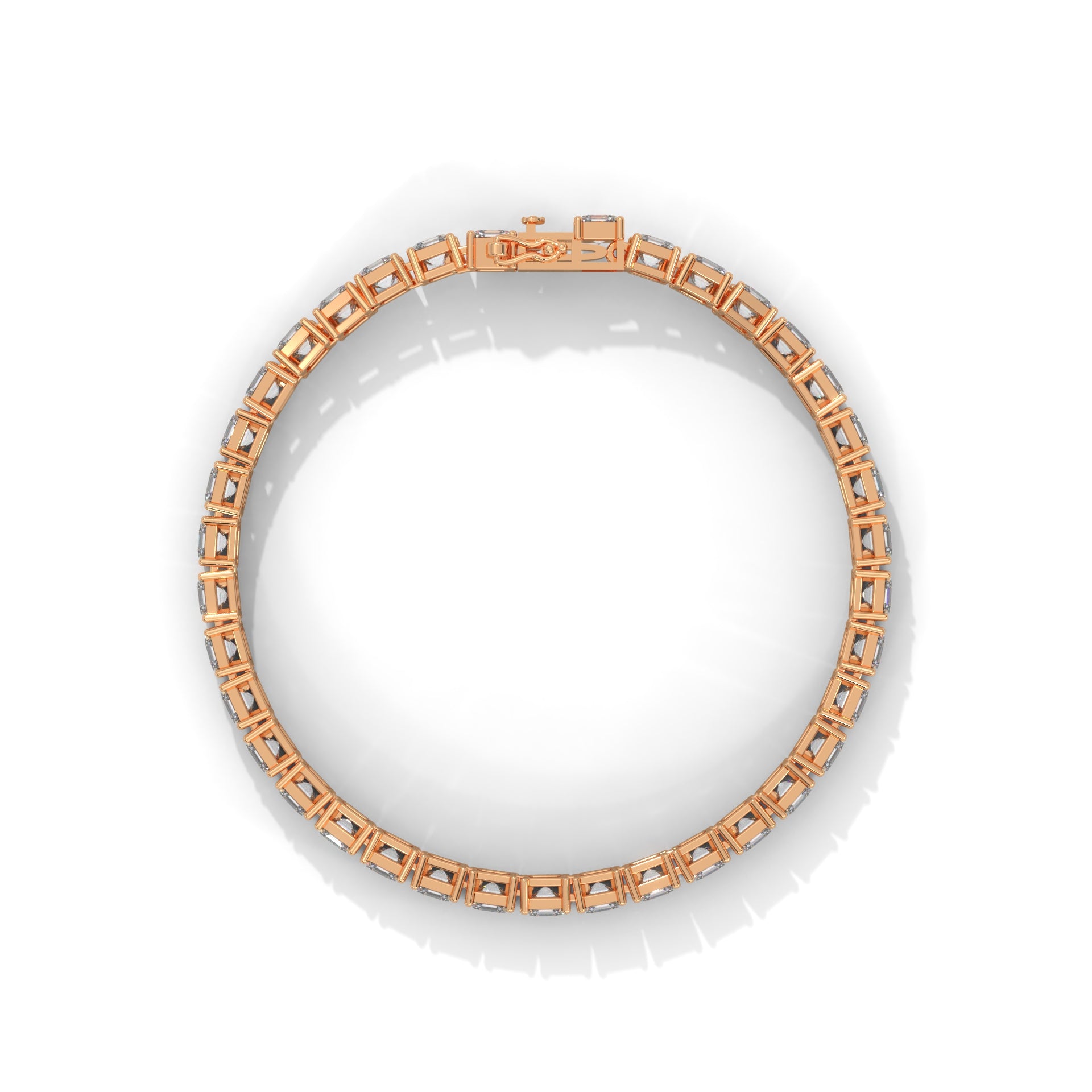 Square Emerald Diamond Tennis Bracelet