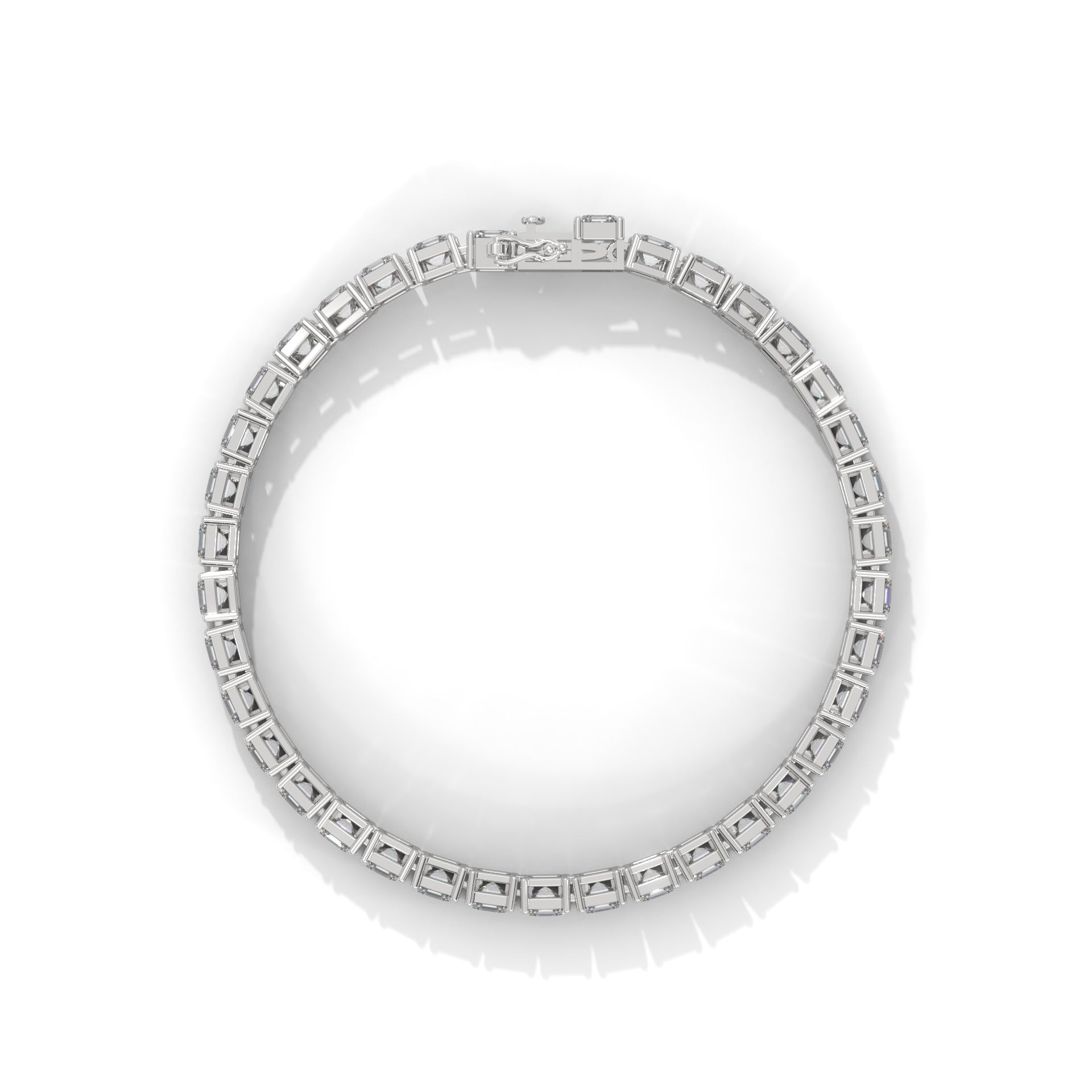 Square Emerald Diamond Tennis Bracelet
