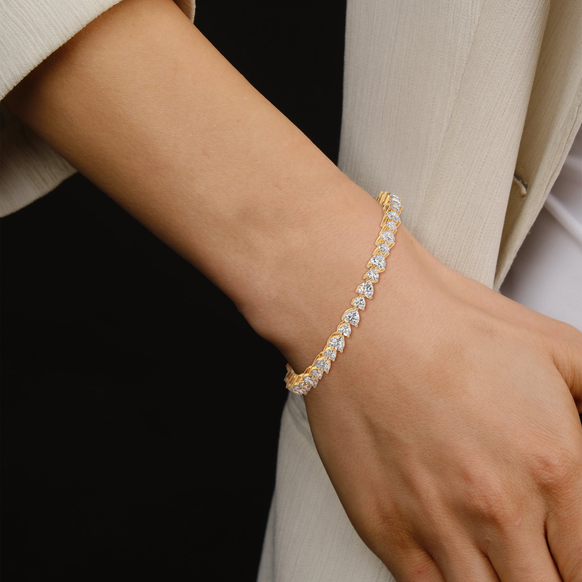 Heart Shape Lab Grown Diamond Bracelet